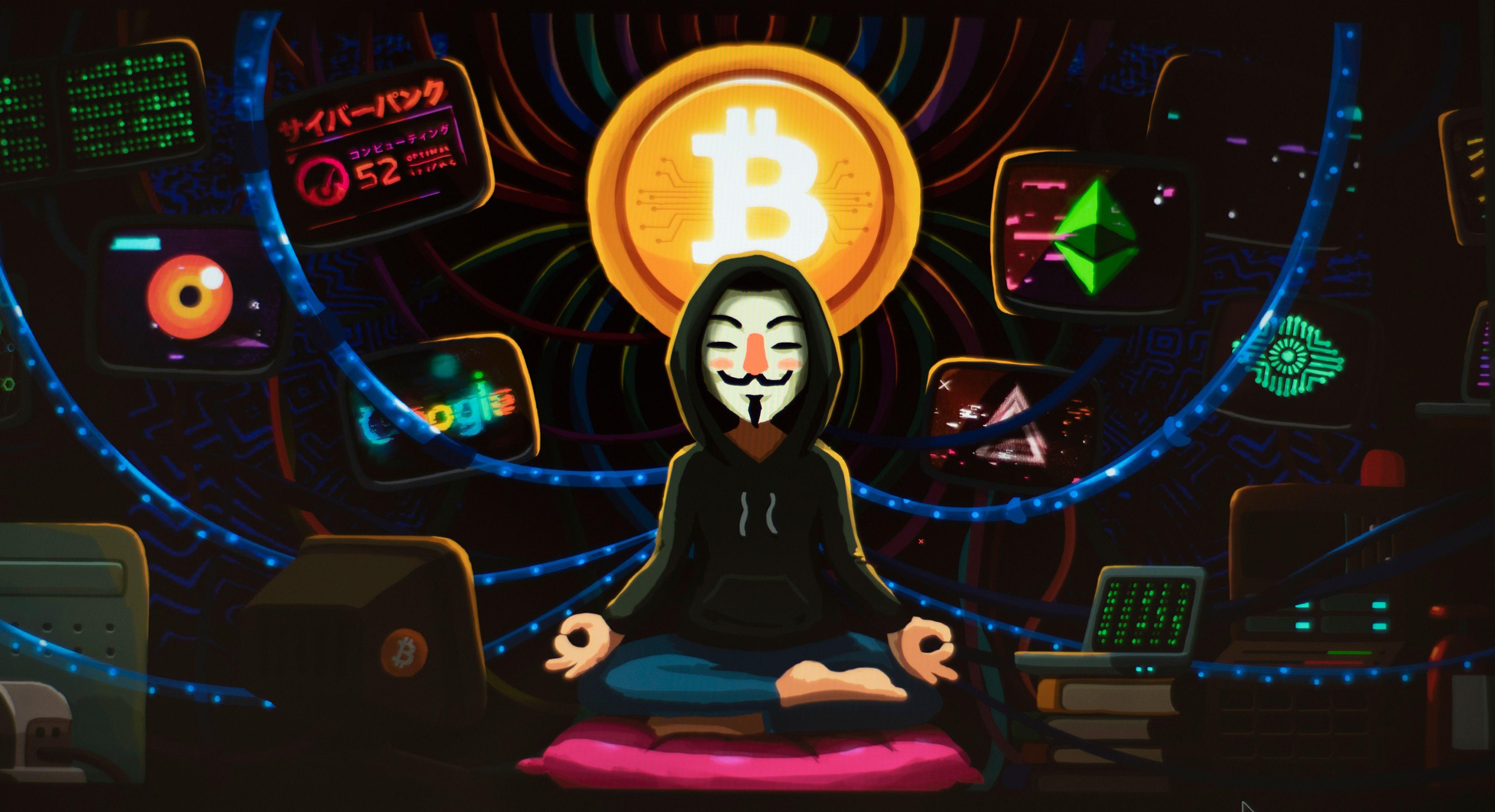 3840x2086 Bitcoin Monk, HD Artist, 4k Wallpaper, Image, Background