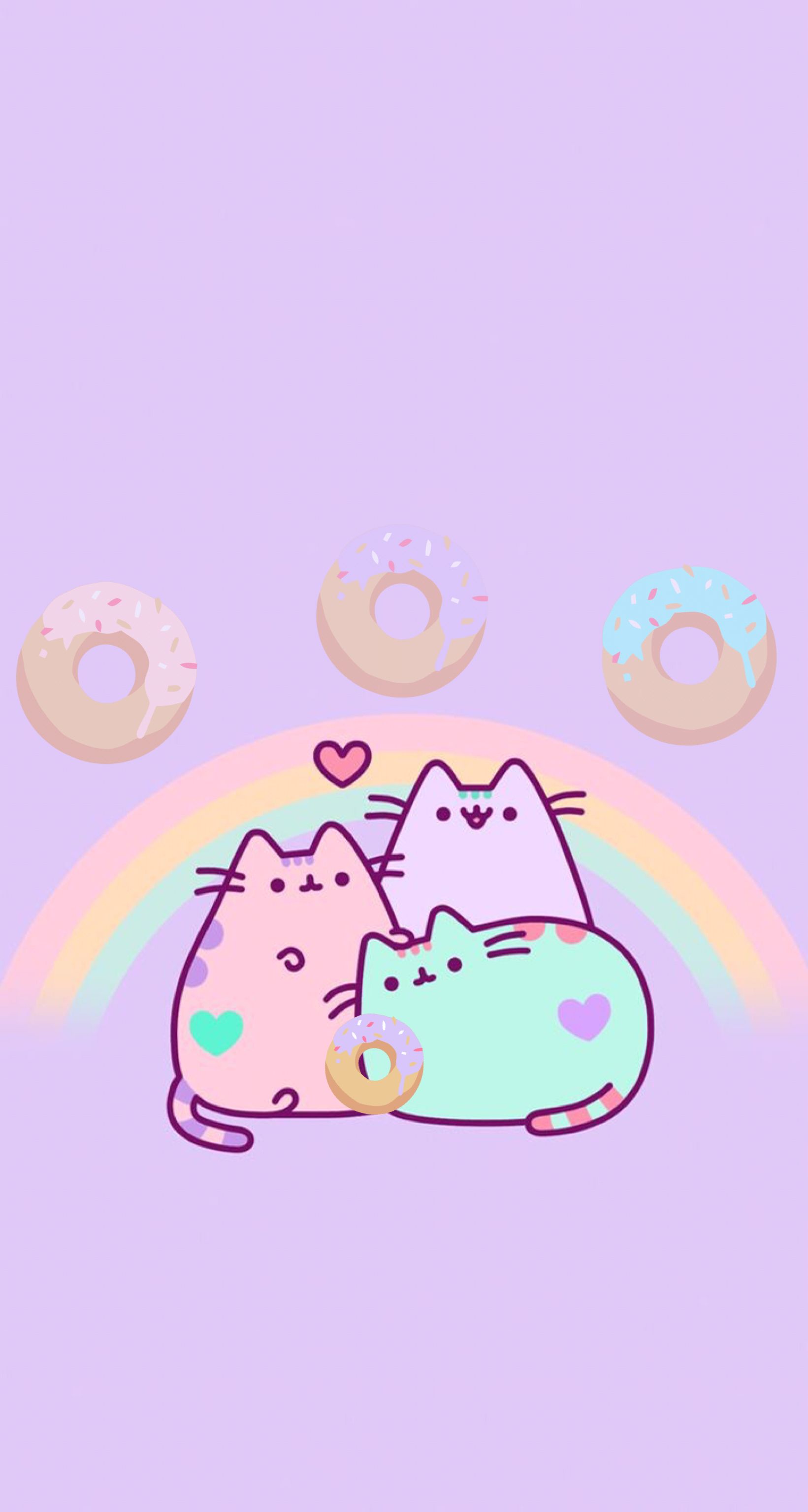 pusheen cat rainbow