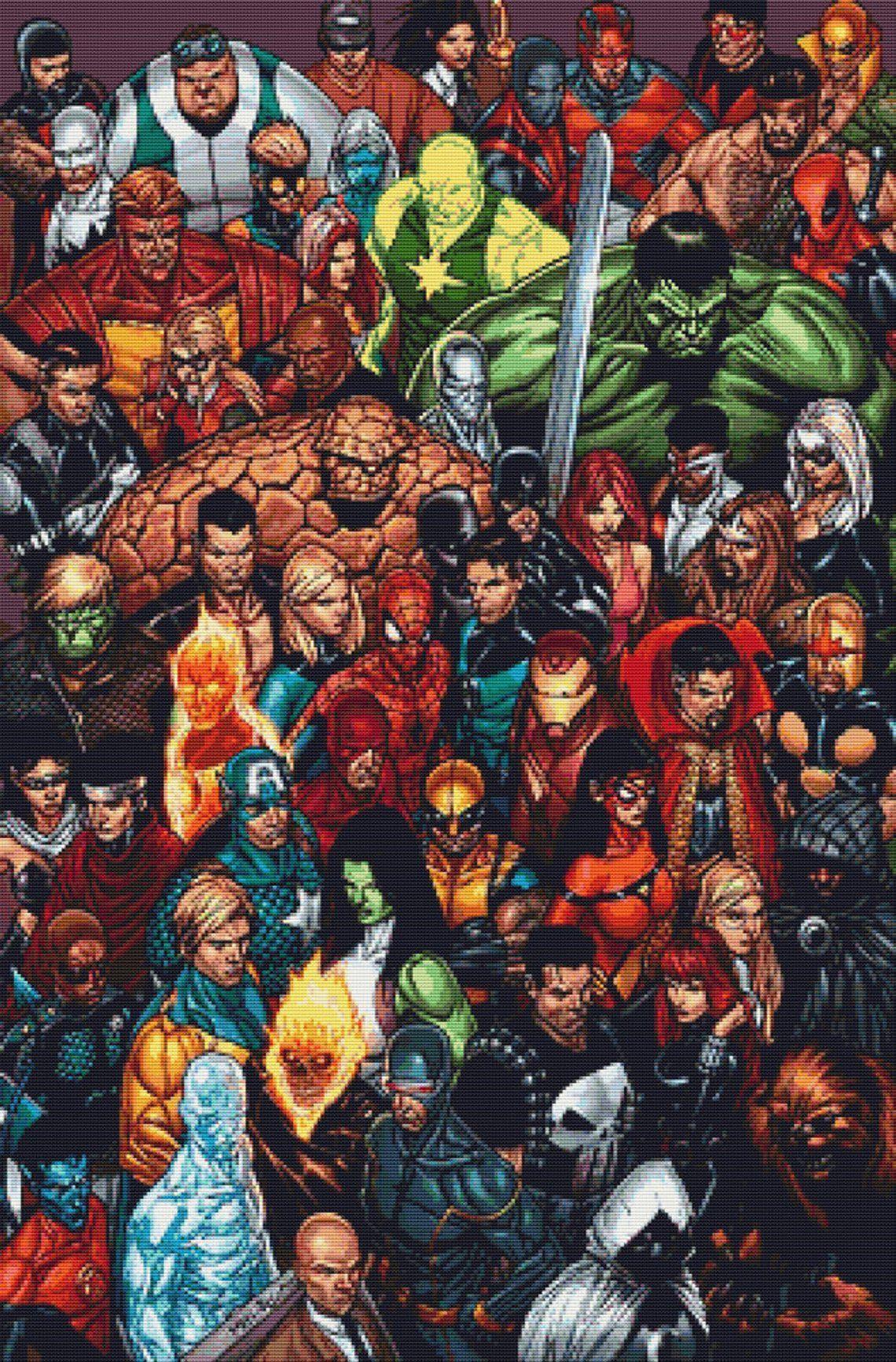1140x1733 Marvel Heroes Cross Stitch Pattern, Marvel Characters, Popular