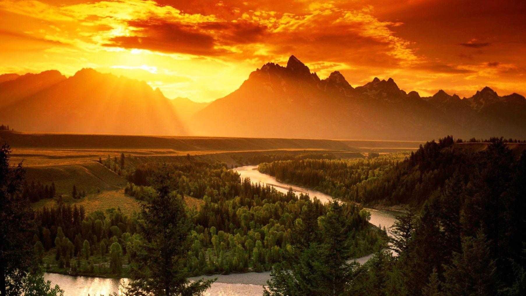 1805x1015 Orange, Sunset, Cool Nature Wallpaper, Amazing Landscape, Organic