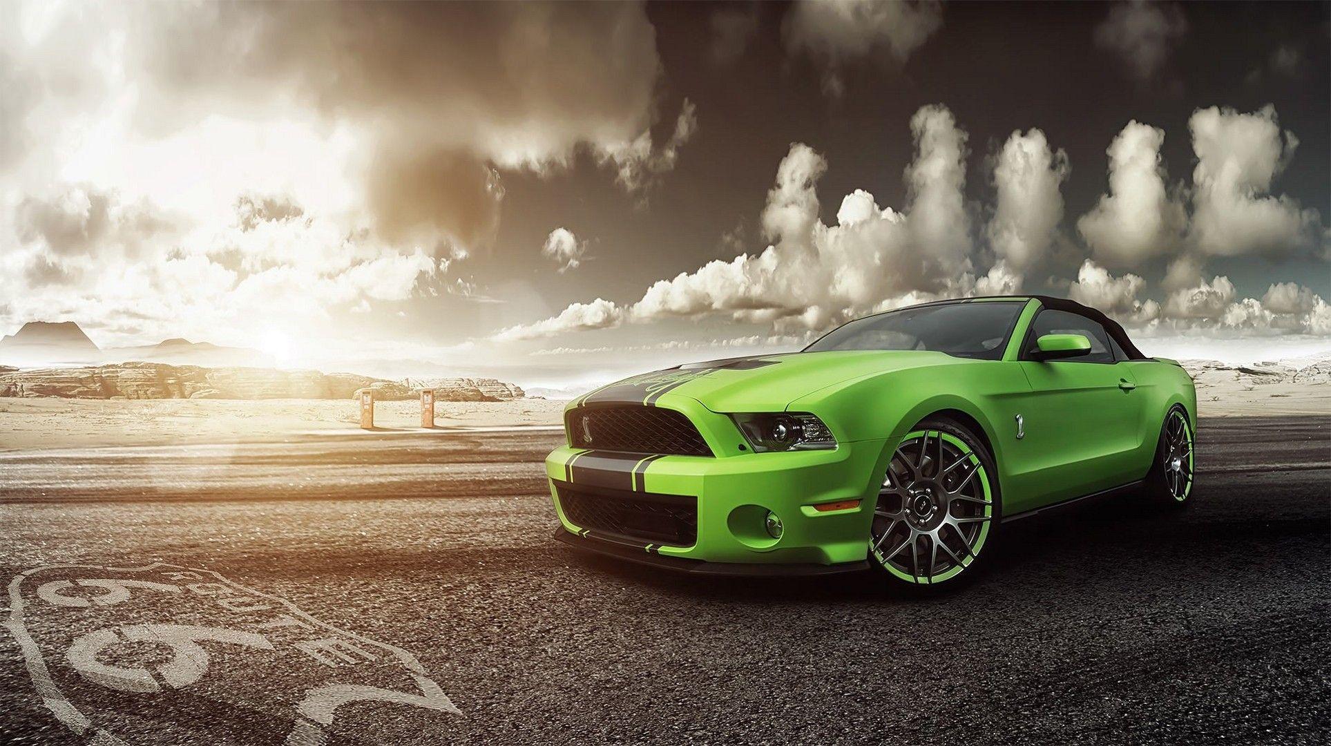 1927x1080 Ford Mustang, Shelby GT, Car, Green Cars Wallpaper HD / Desktop