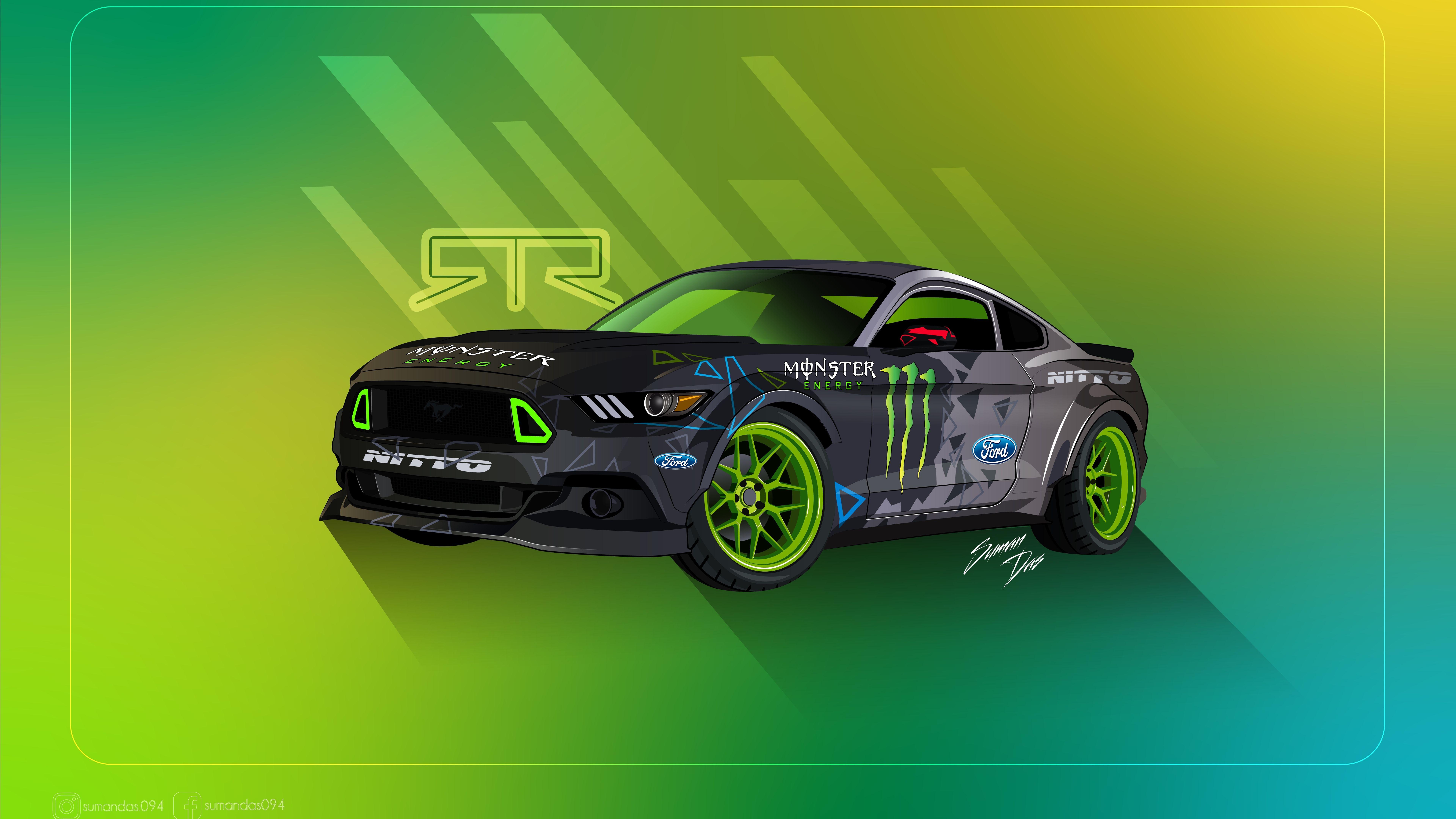 7680x4320 Green Edition Ford Mustang RTR Wallpaper 52448
