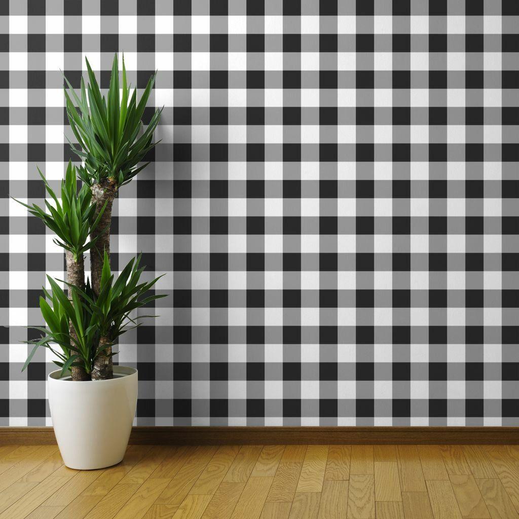 1024x1024 Ebern Designs Black And White Buffalo Plaid Peel And Stick