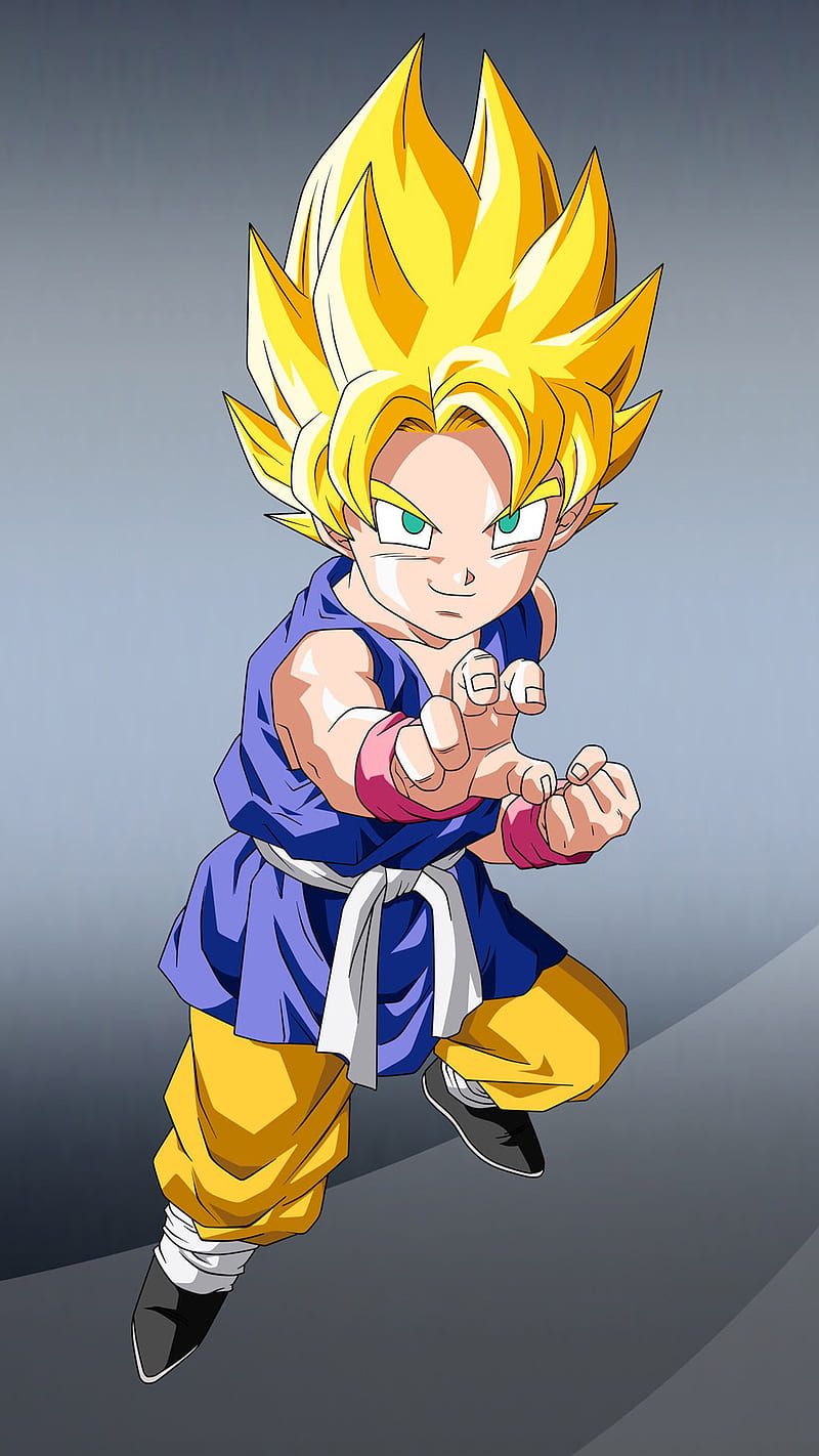 800x1422 Kid Ssj Goku, dragon ball z, kid goku, super sayian, HD phone wallpaper