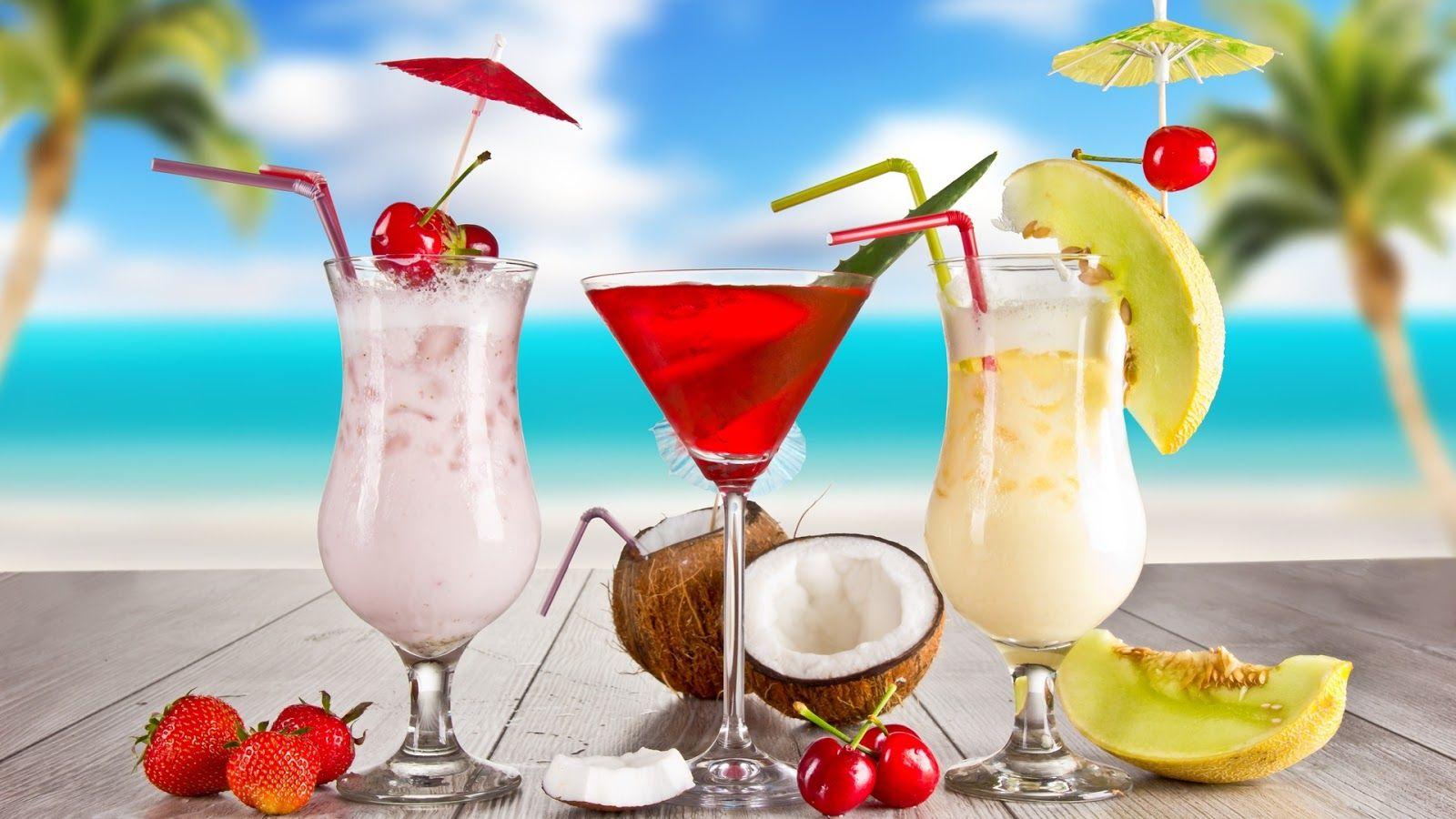 1600x900 Free download Tropical Cocktail Beach Drink HDQ Wallpaper