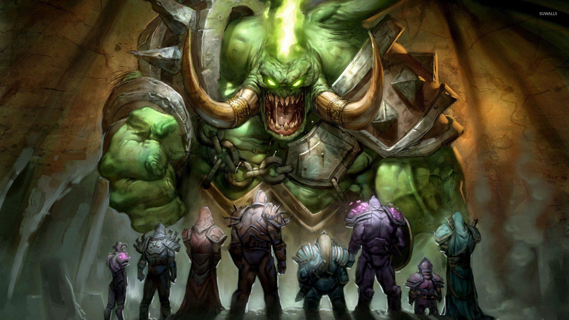 1920x1080 Heroes looking at the giant monster wallpaper wallpaper