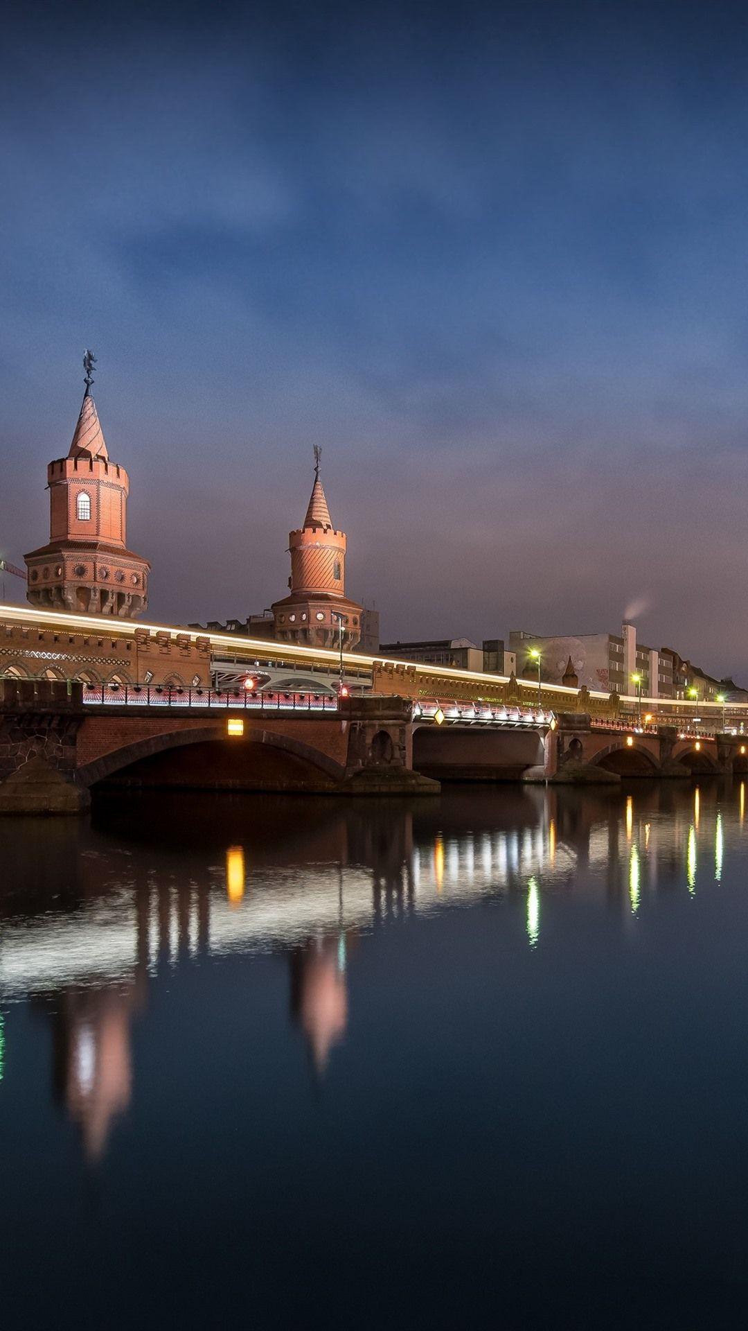 1080x1920 Germany, Berlin, Bridge, River, Lights, Night 1080x1920 IPhone 8 7