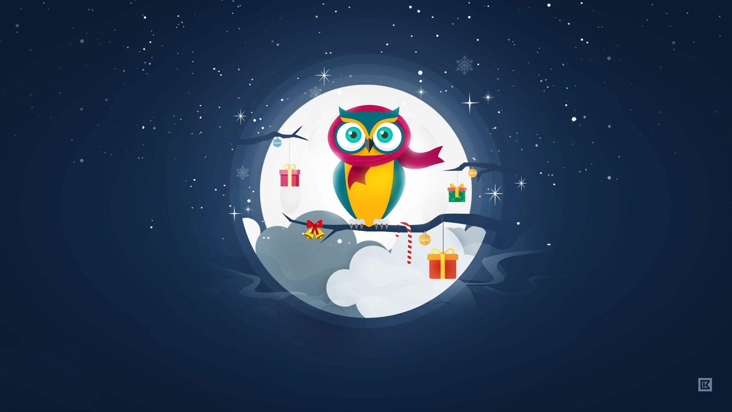2560x1440 Owl Christmas wallpaper wallpaper Collections