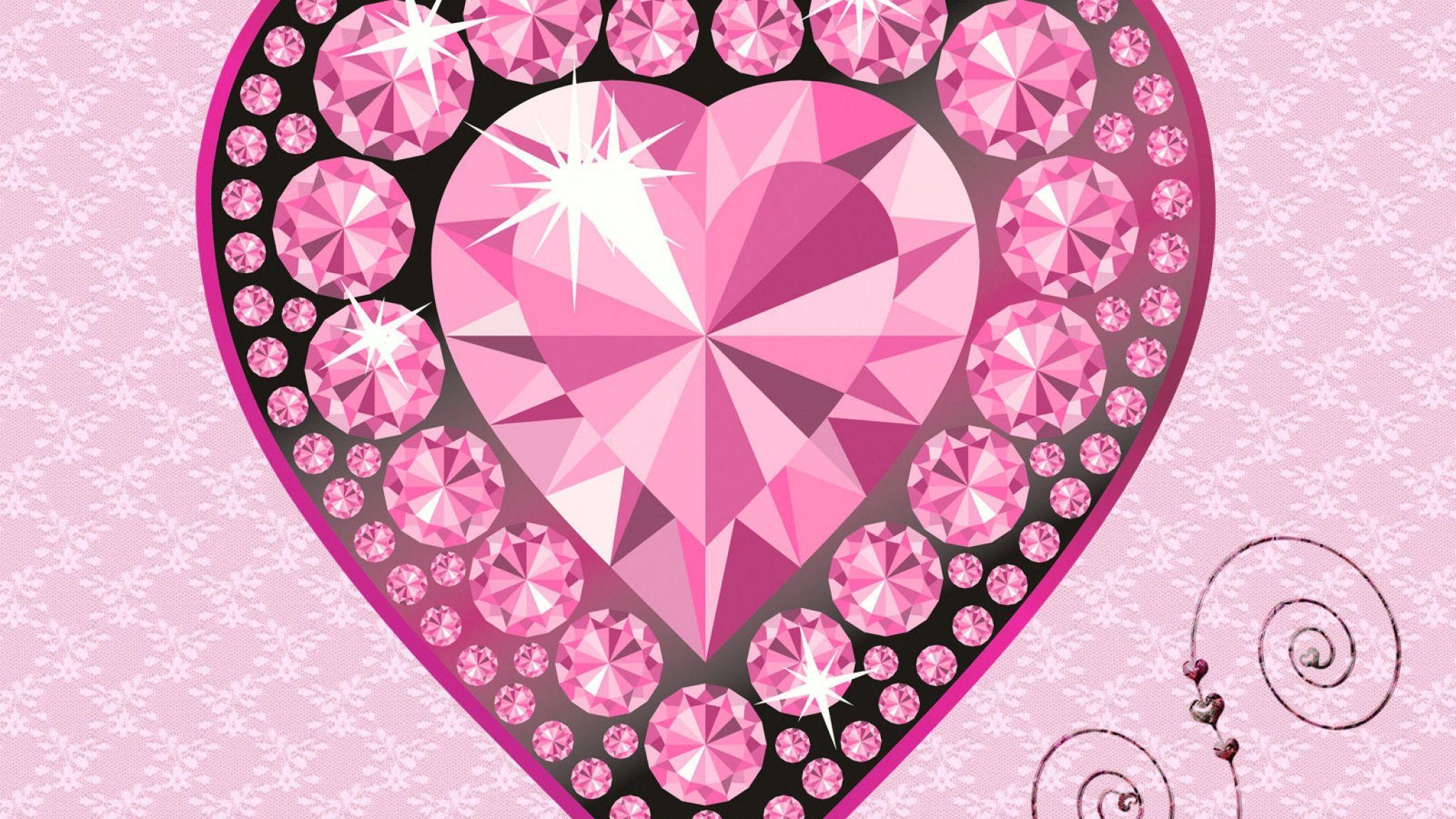 2048x1152 Glitter Heart Wallpaper