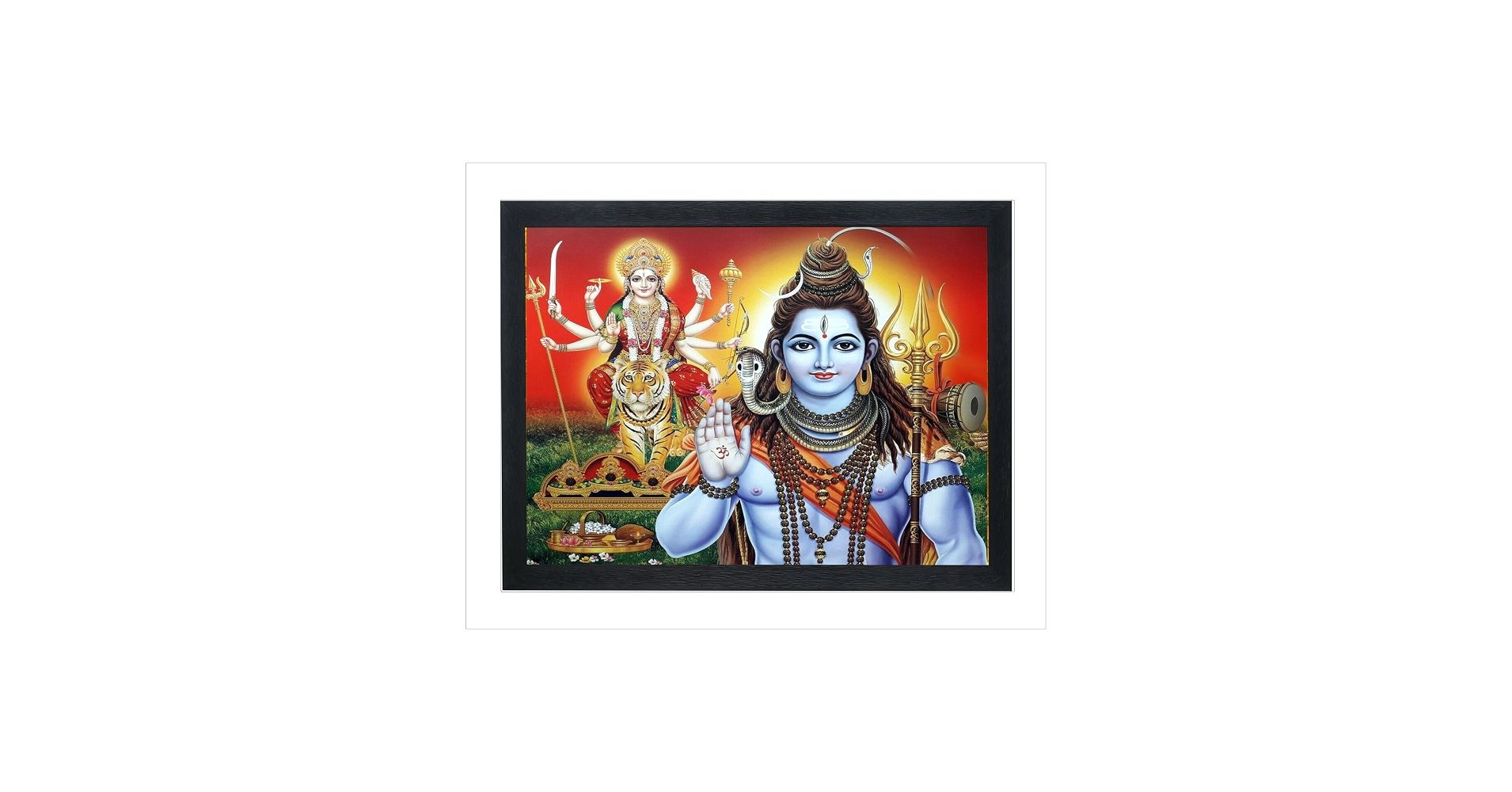 1910x1000 Paintsio Lord Shiva With Maa Durga Wall Mounted Painting Photo Frame (14 * 10 Inches) CHI_GIF_001293 : Amazon.in: Home & Kitchen
