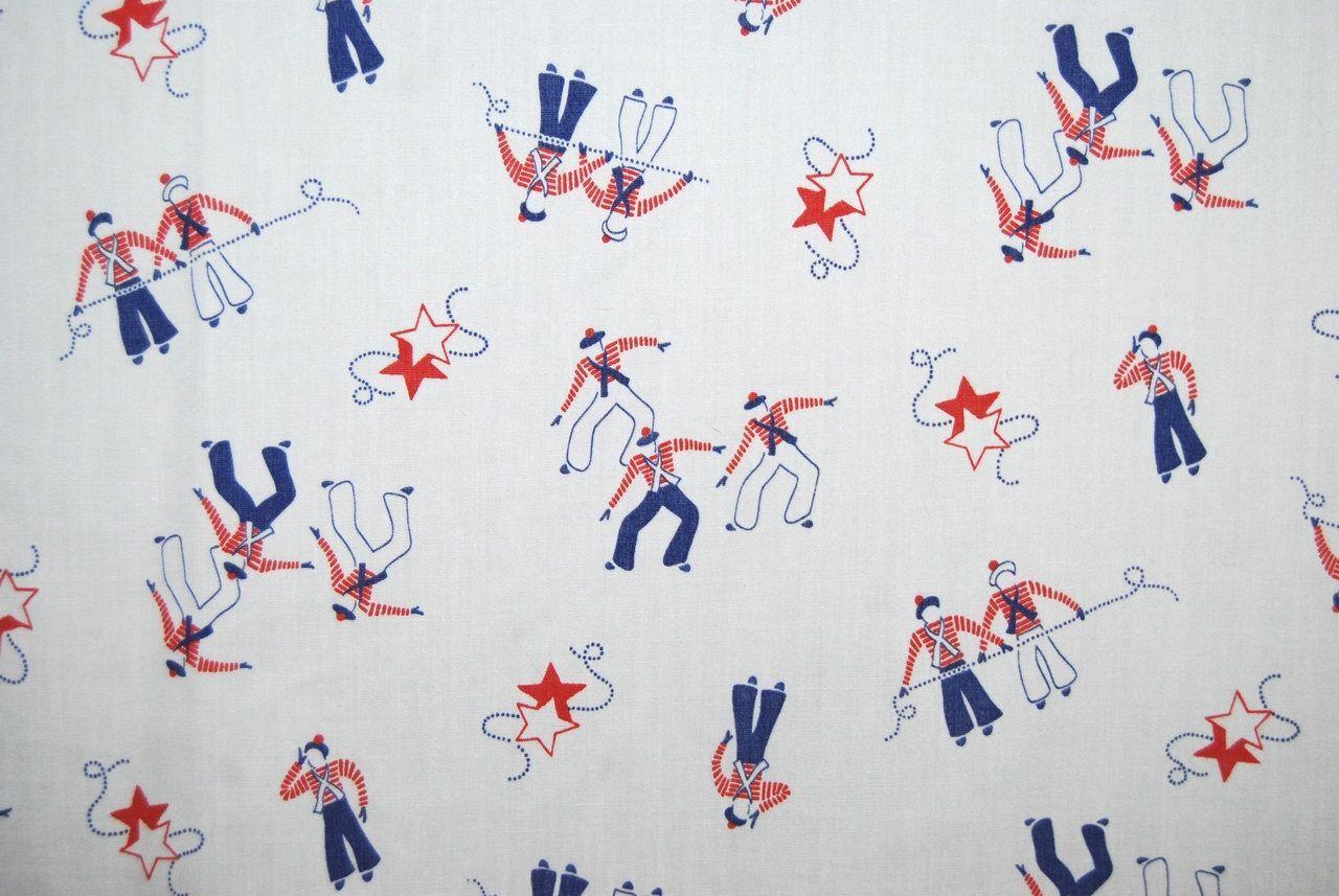 1280x857 Vintage dancing sailor boys fabric conversational print red white
