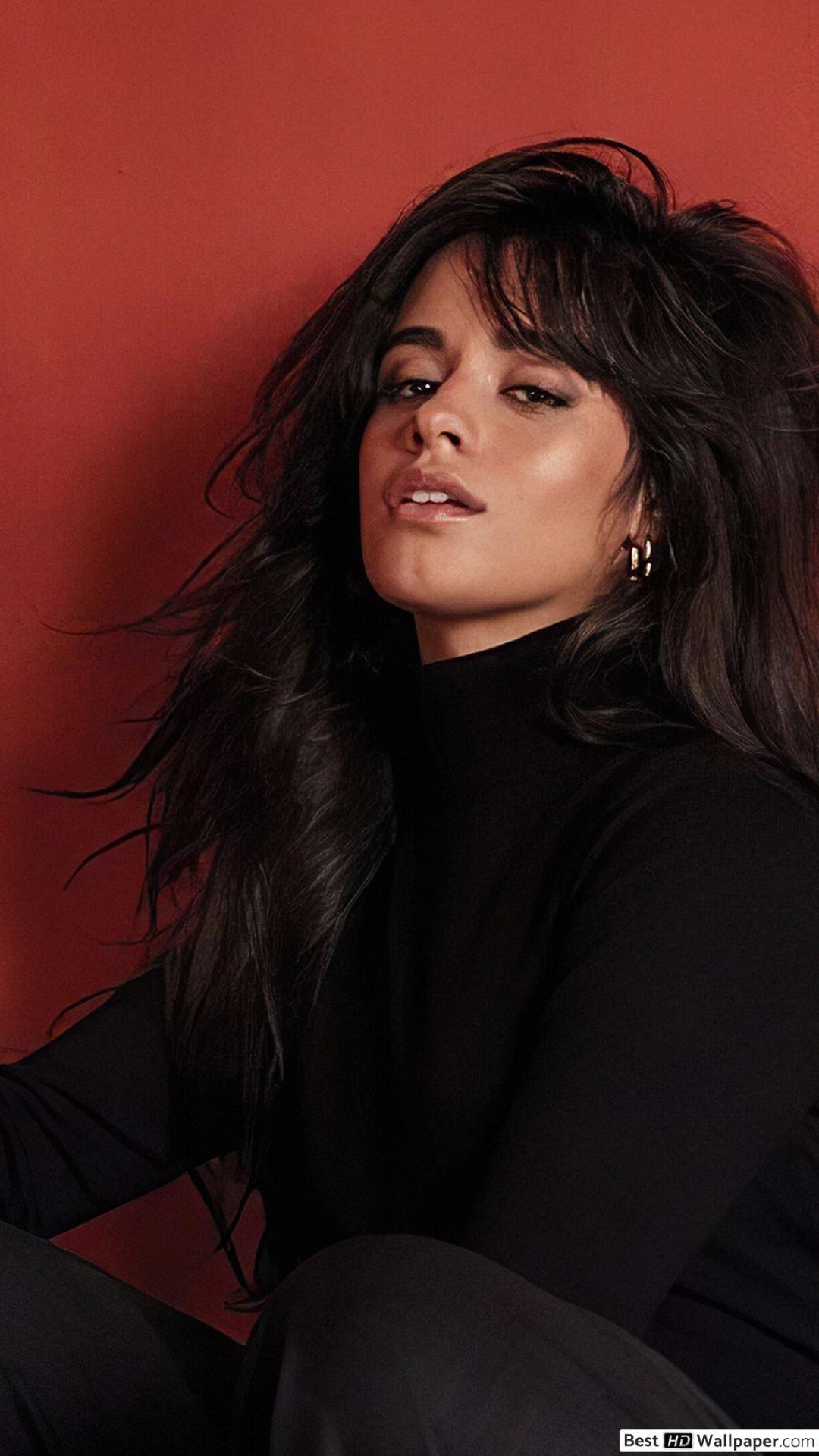 1080x1920 Camila Cabello red wall background HD wallpaper download