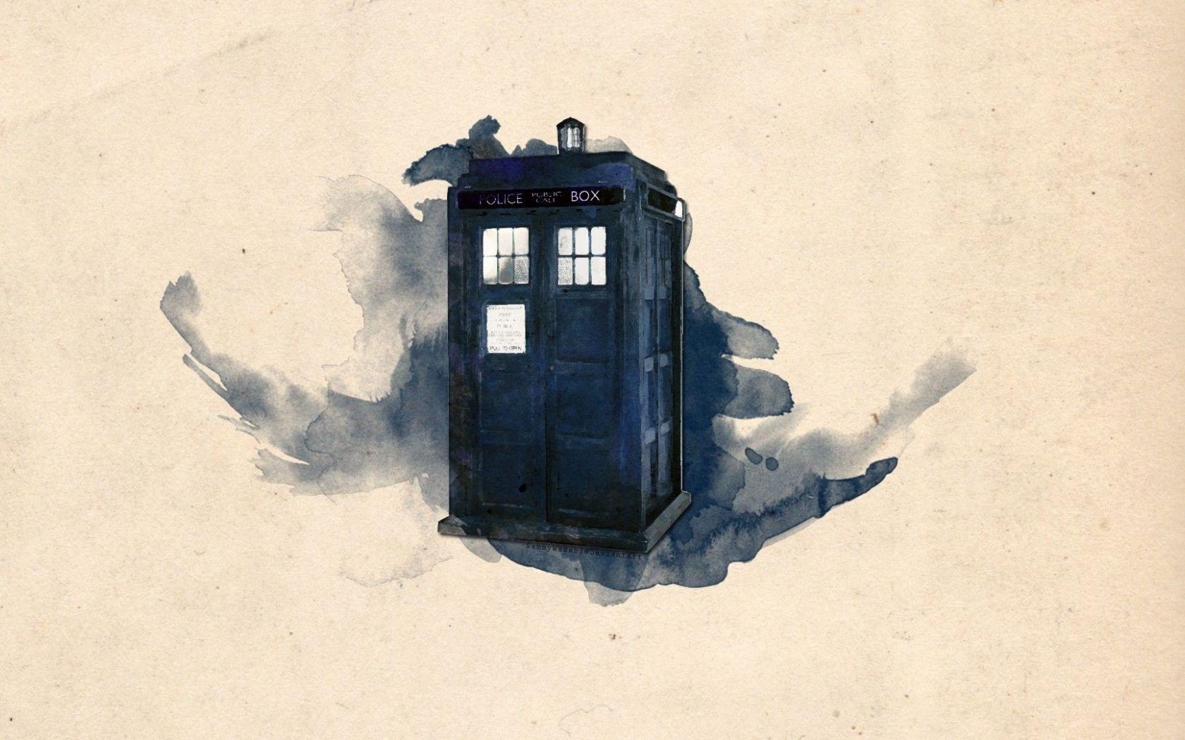 1680x1050 Free download tardis artwork doctor who watercolor simple