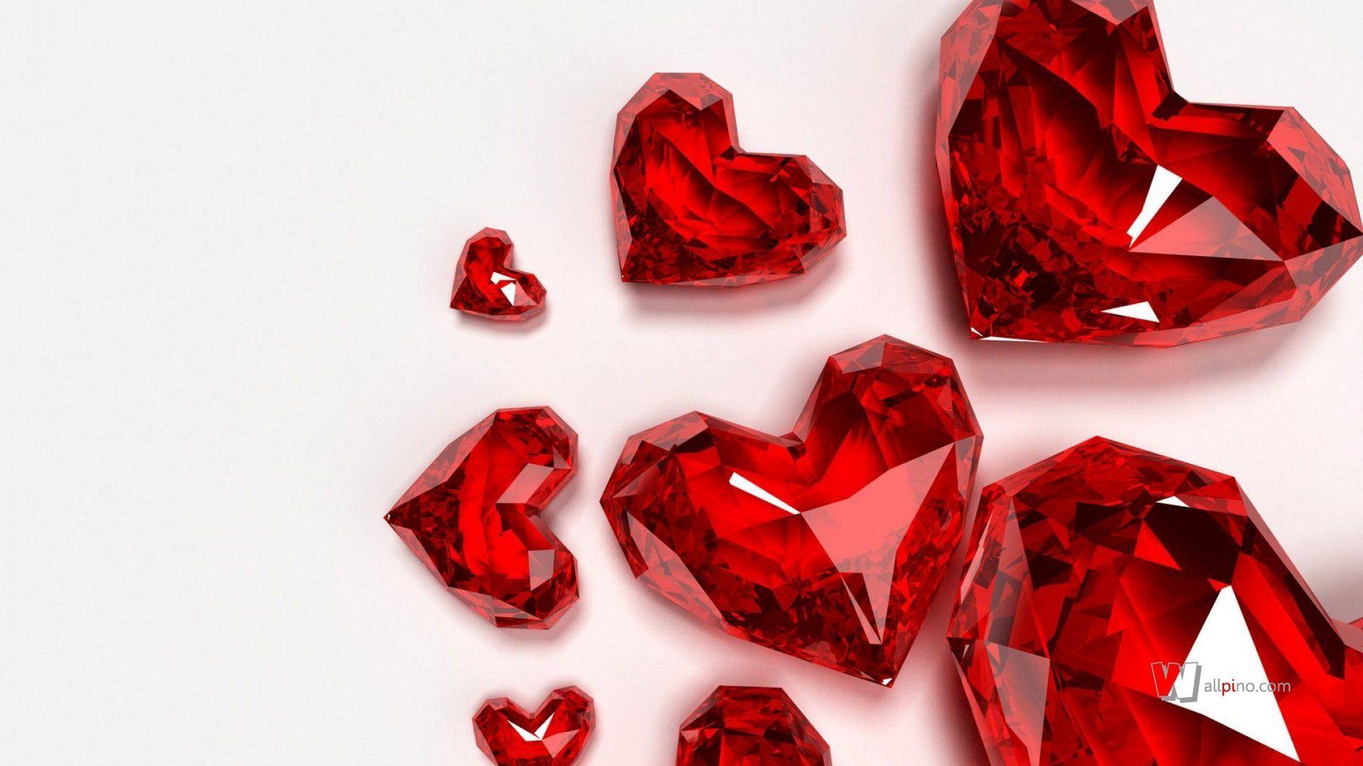 1920x1080 3D Hearts HD wallpaper