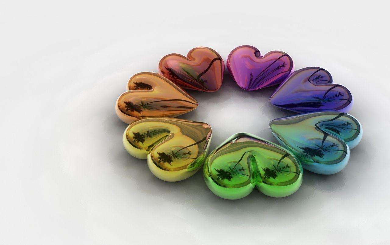 1280x804 Rainbow Hearts wallpaper. Rainbow Hearts