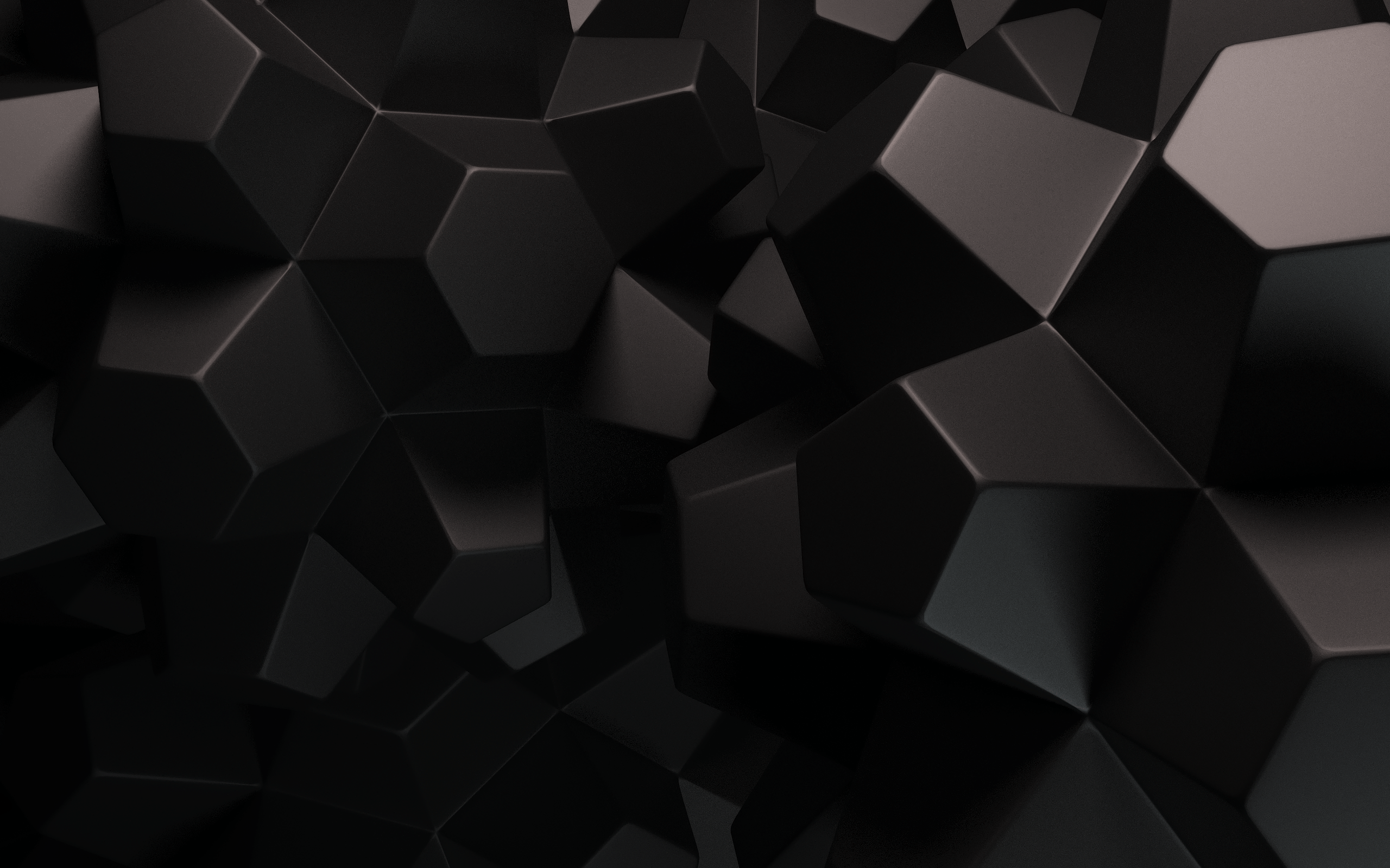 2560x1600 3D Abstract Black Dark Square Wallpaper
