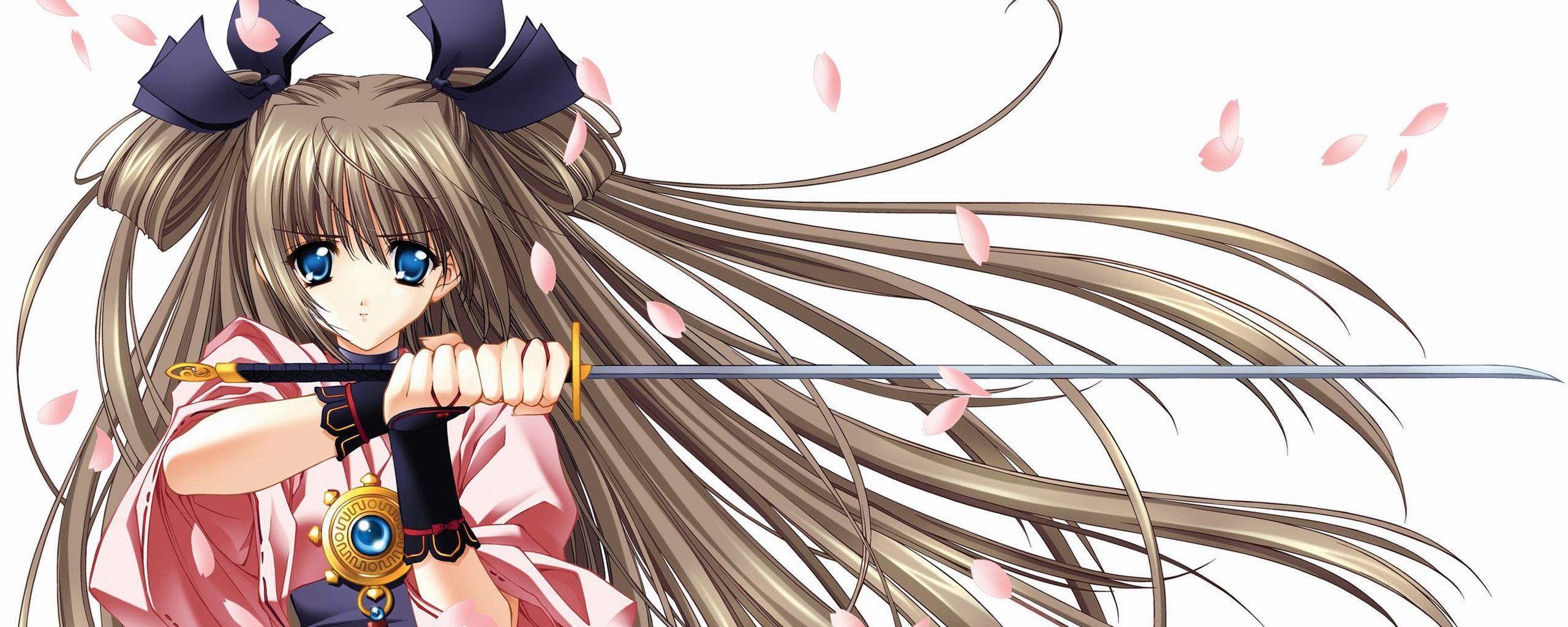2560x1024 Anime Girl Dual Screen Wallpaperx1024