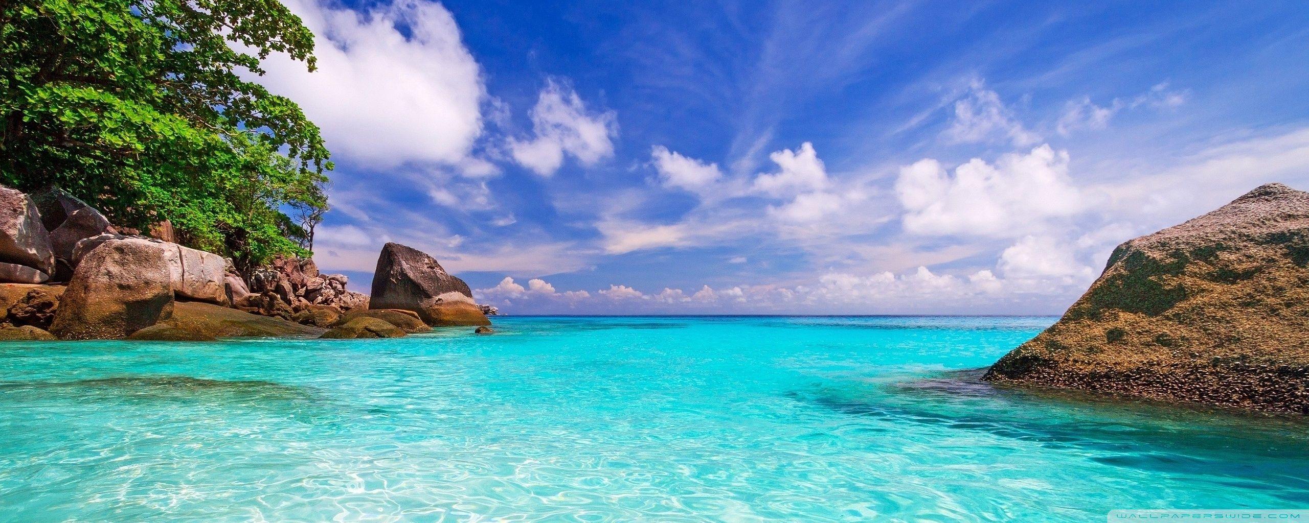 2560x1024 Beach Day Ultra HD Desktop Background Wallpaper for 4K UHD TV