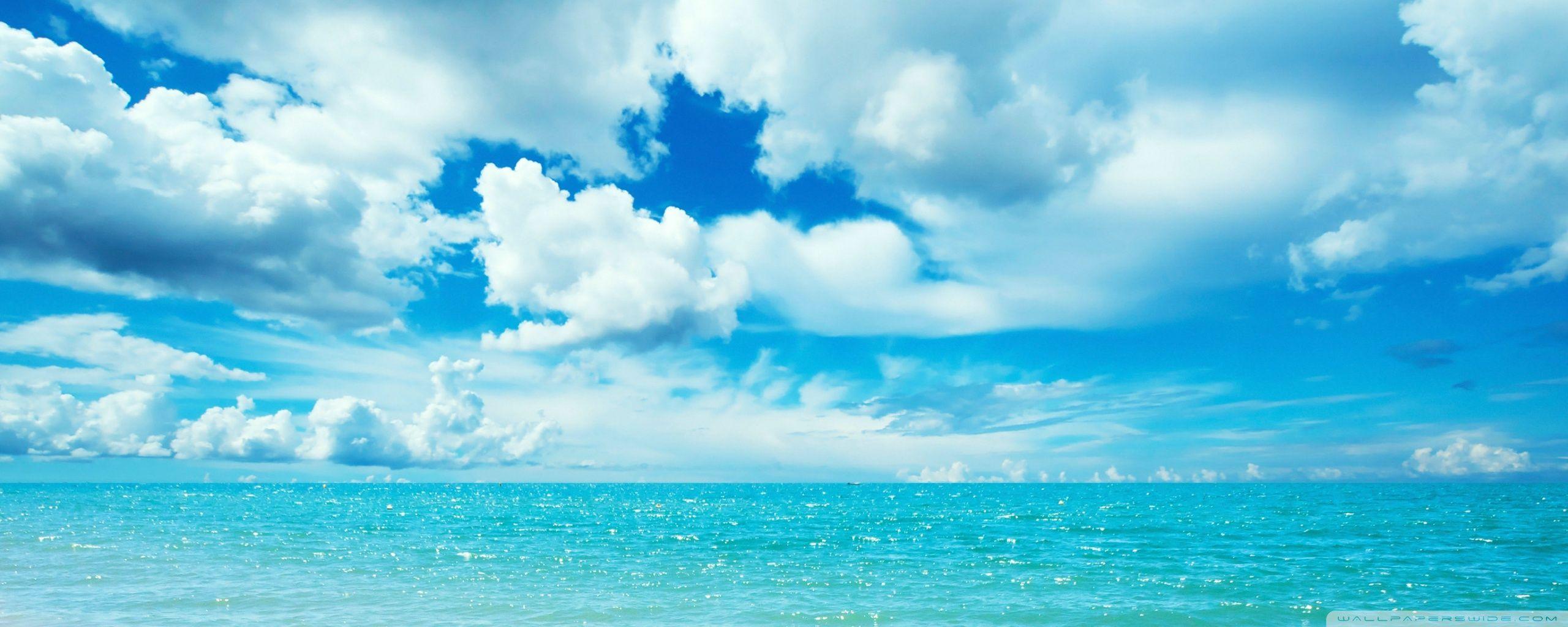 2560x1024 Dual Monitor Beach Wallpaper
