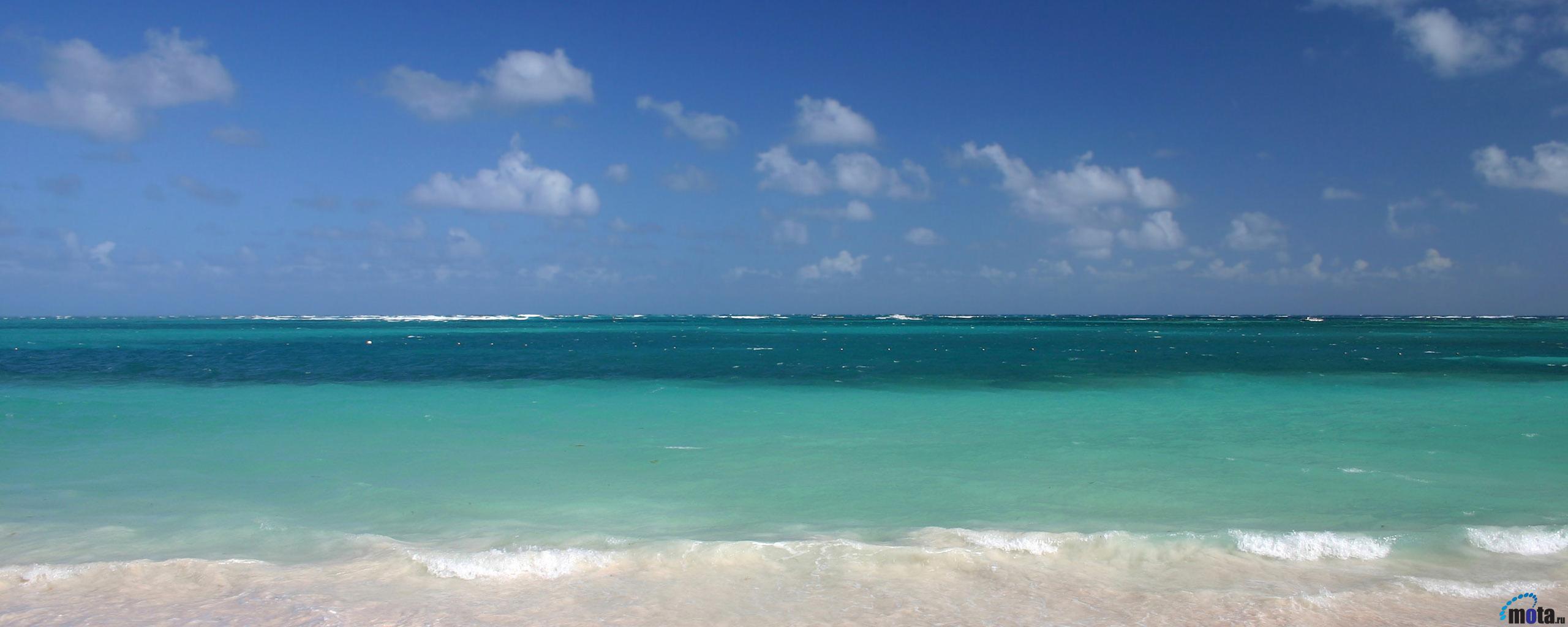 2560x1024 Dual Screen Beach Wallpaper (2560x 0.14 Mb)