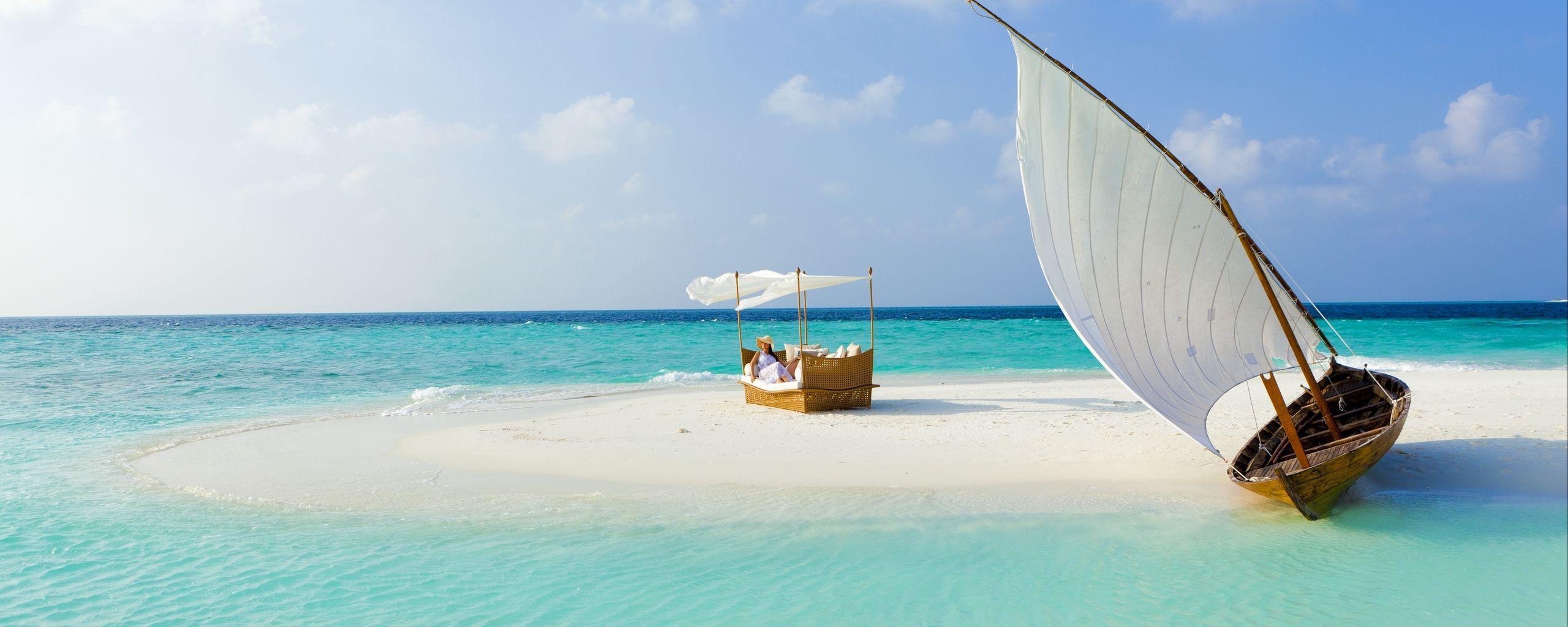 2560x1024 Dual Monitor Beach Wallpaper