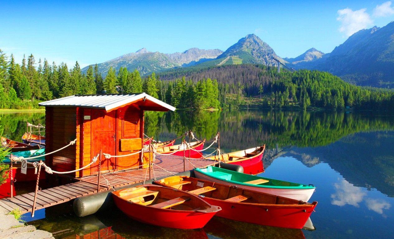1266x768 Lakes: Vacation Slovakia Serenity Lake Relax Pier Crystal Rest Clear