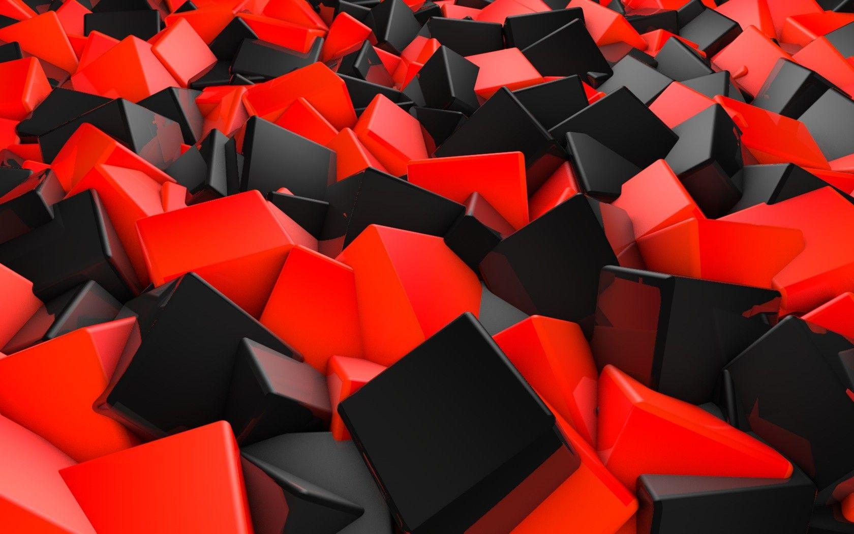 1680x1050 Red and Black Abstract Wallpaper