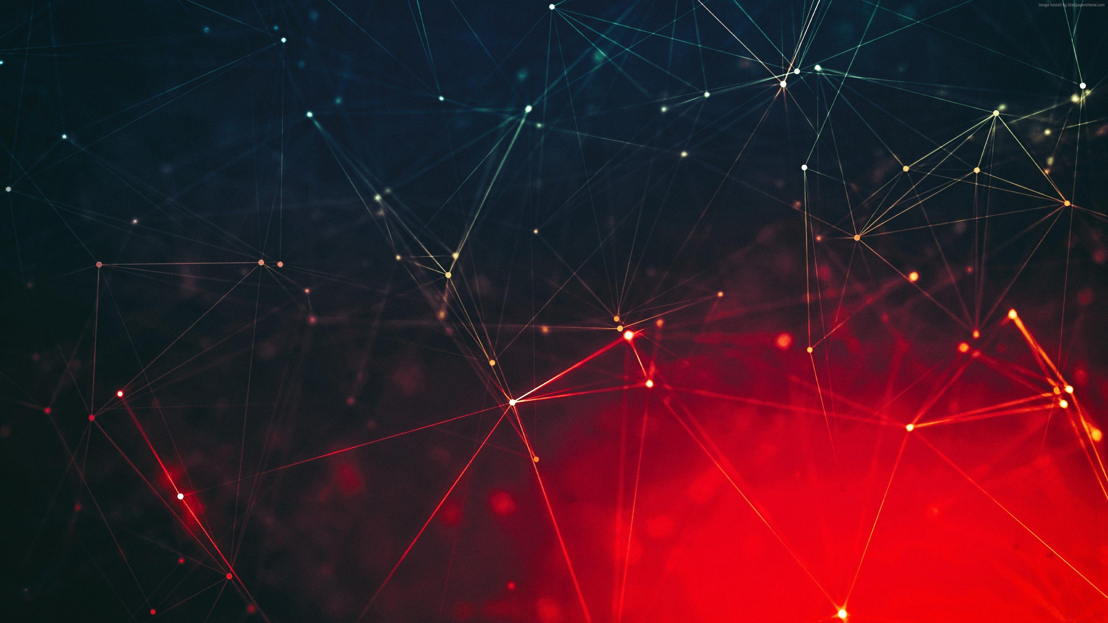 3840x2160 Wallpaper Lines, digital, red, 4K, Abstract Wallpaper Download
