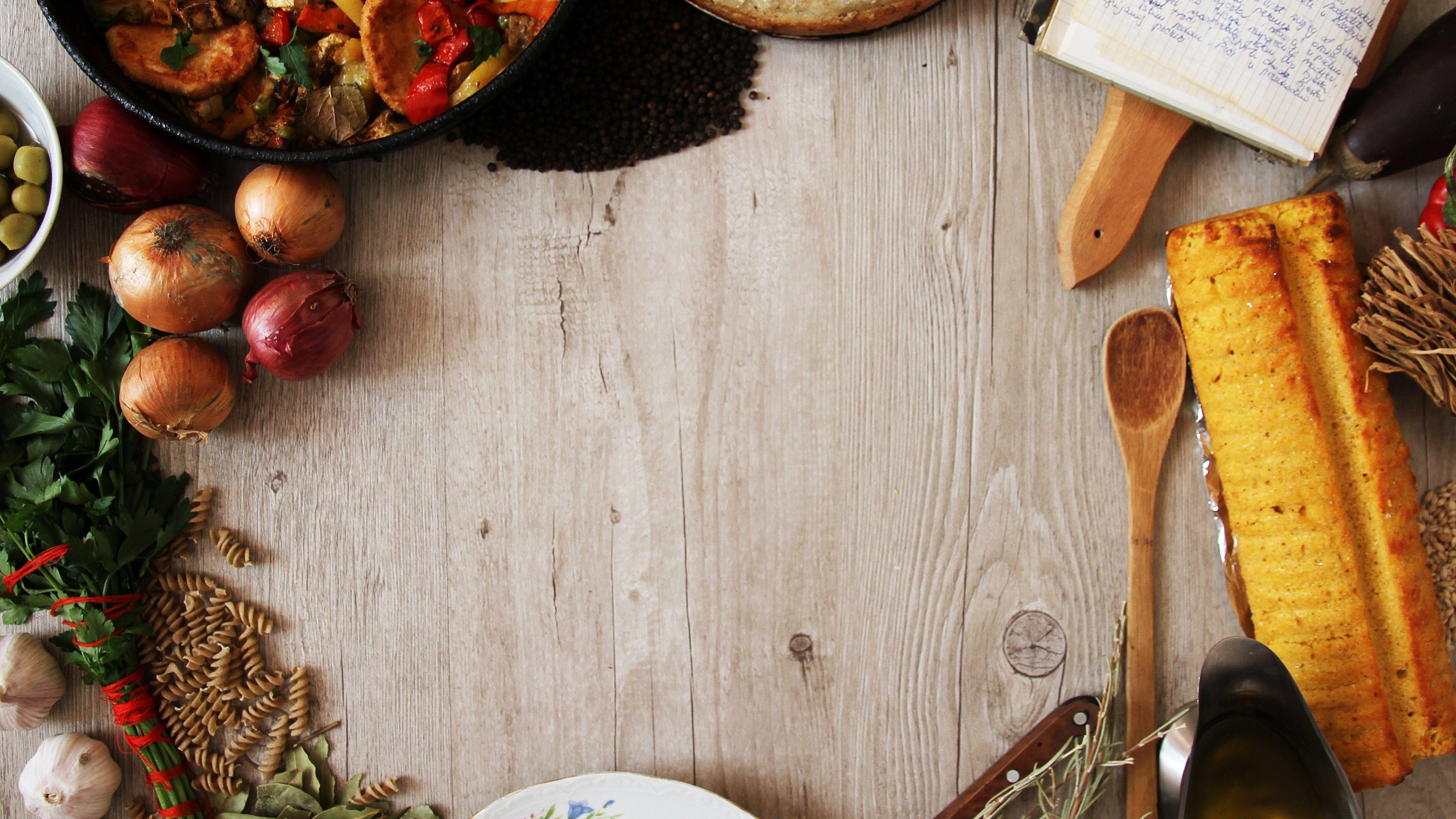 3840x2160 Wallpaper food, still life, vegetables, bread, Food