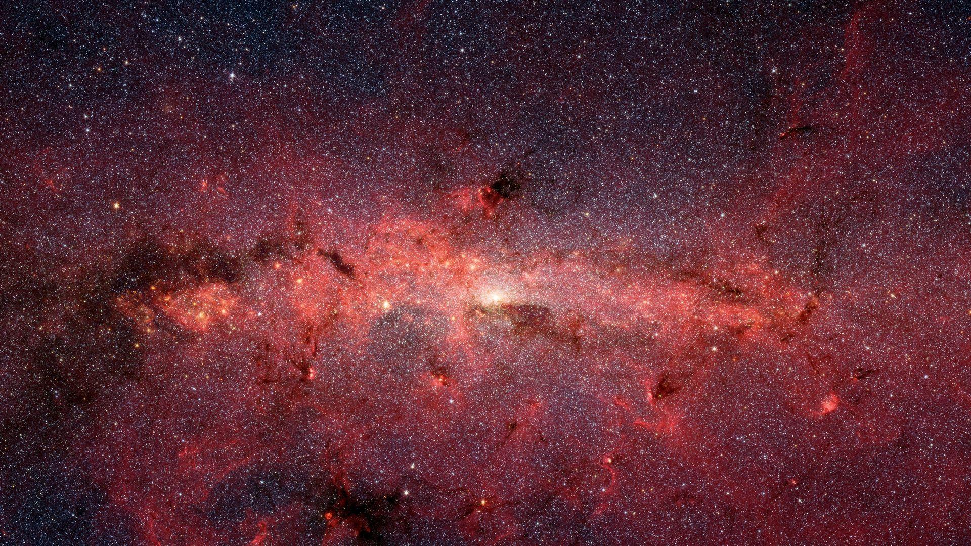 1920x1080 Dark Red Galaxy Wallpaper