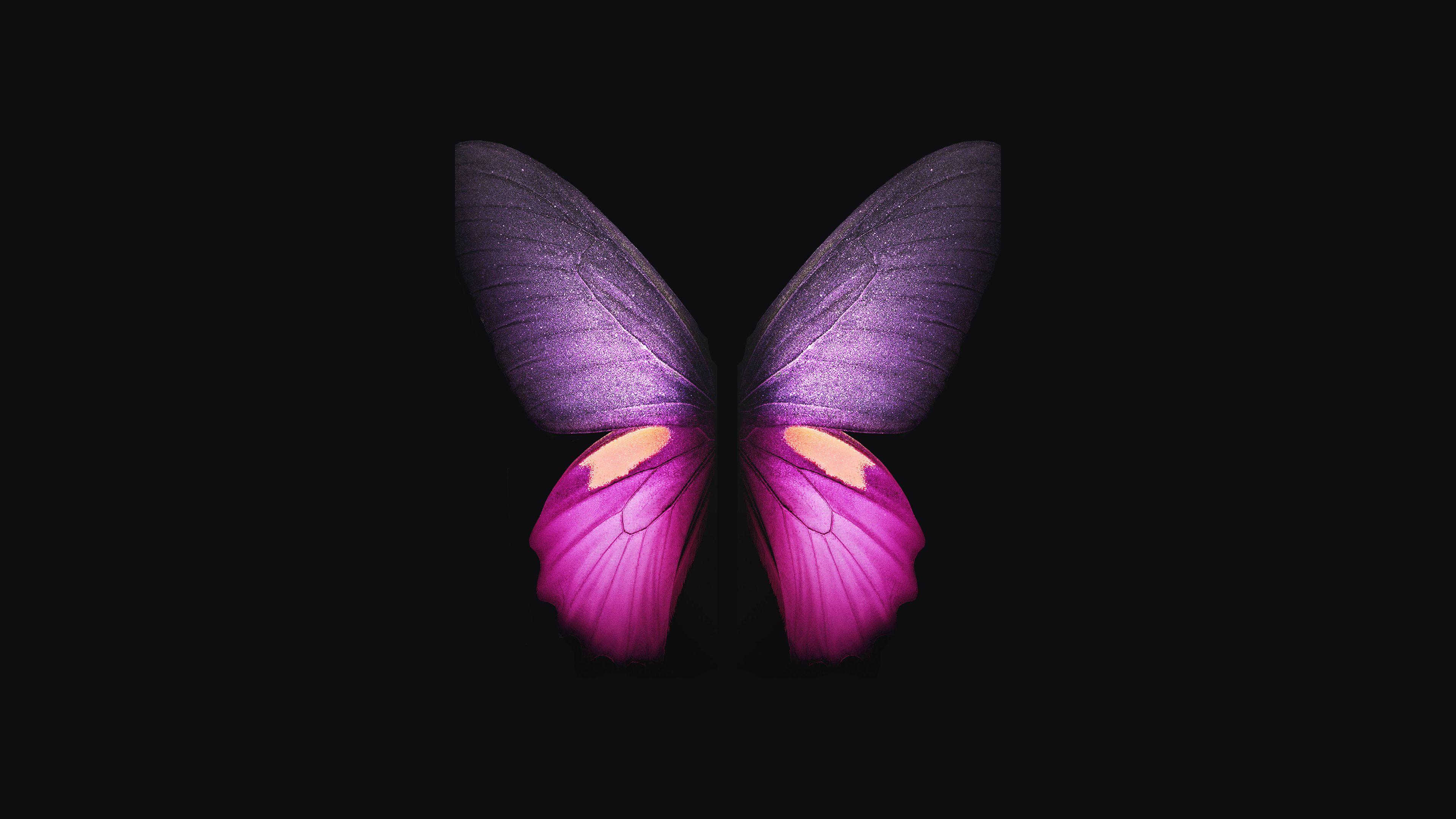 3840x2160 Samsung Galaxy Fold Pink Butterfly 4K Wallpaper
