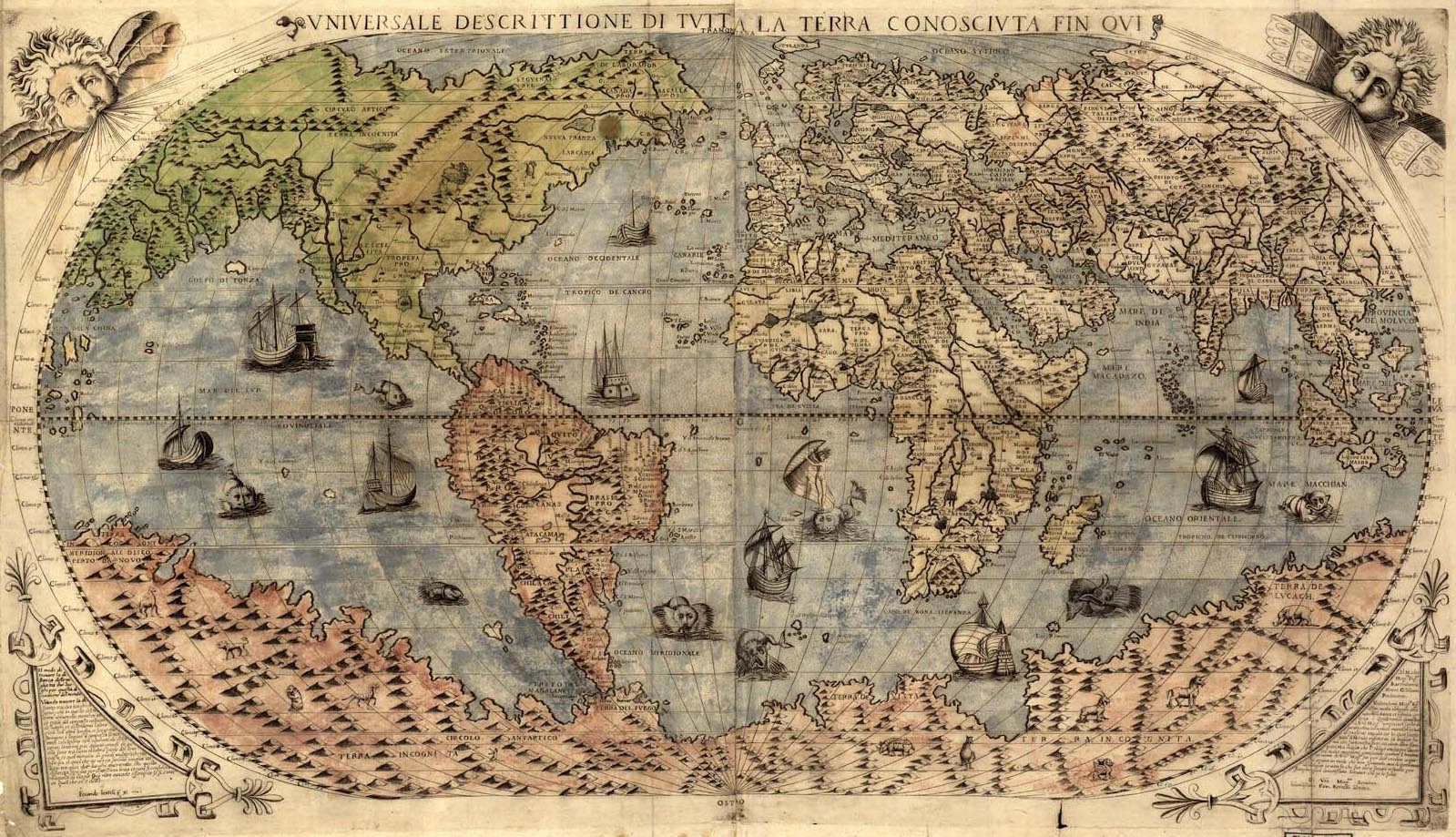 1599x919 Vintage Map Wallpaper