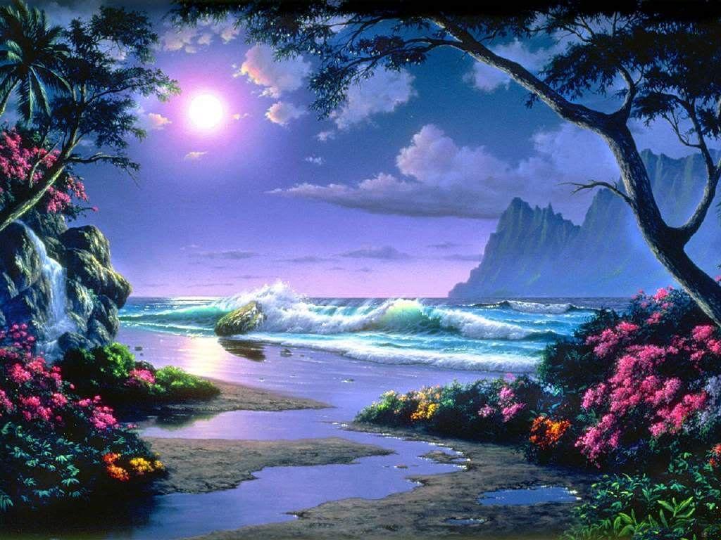 1024x768 Paradise. Beautiful nature, Fantasy landscape, Ocean scenes