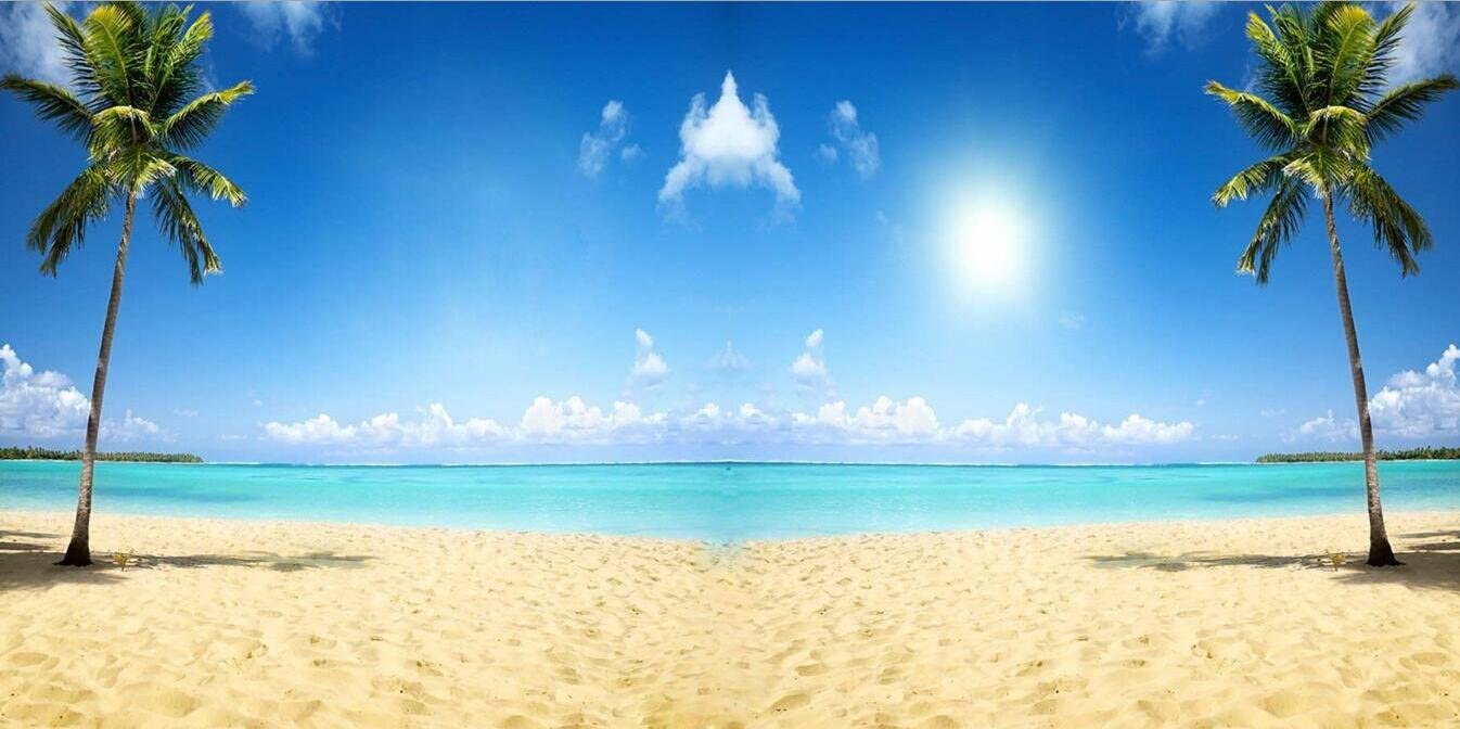 1346x672 ft Tropical Beach Backdrop Wedding Photography Wallpaper