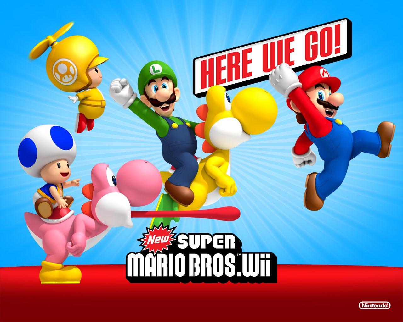 1280x1024 New Super Mario Bros Wii Yoshi Wallpaper