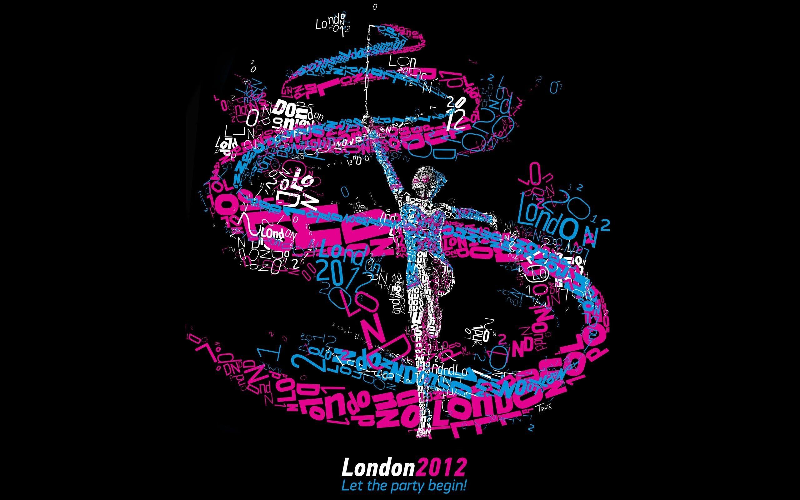 2560x1600 Black background typographic portrait gymnastics london 2012