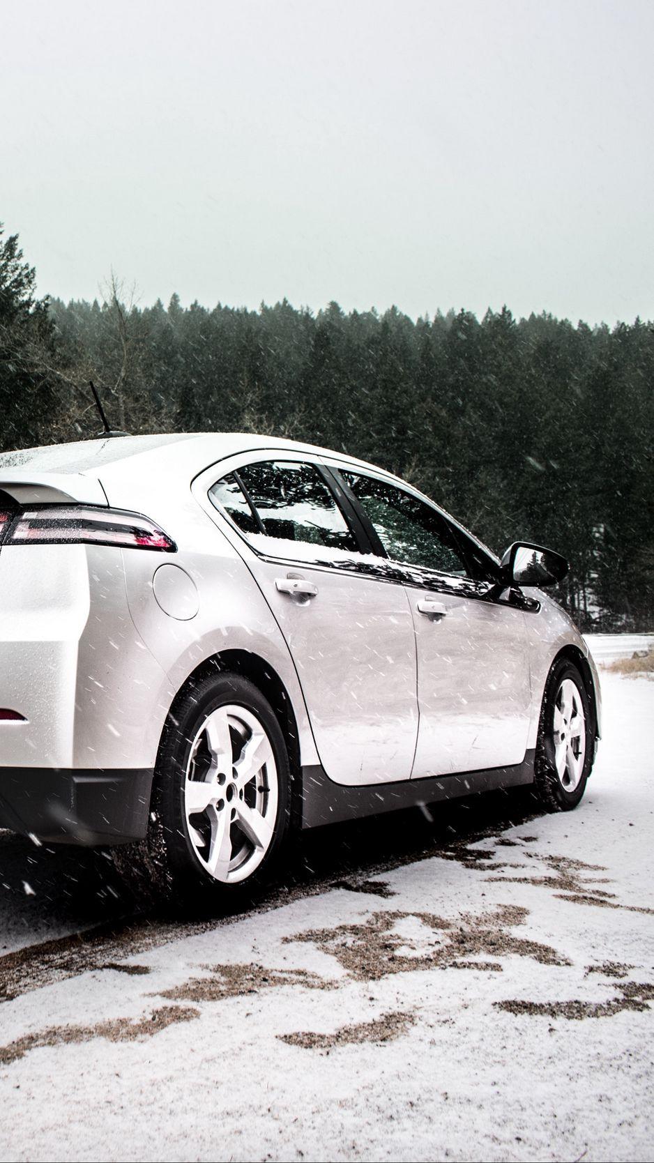 938x1668 Download wallpaper 938x1668 chevrolet volt, chevrolet, snowfall