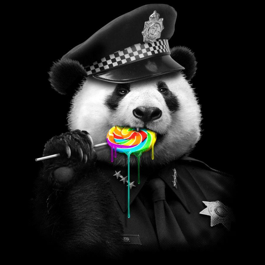 900x900 Lollipop Cop. Panda art, Panda tattoo, Panda wallpaper