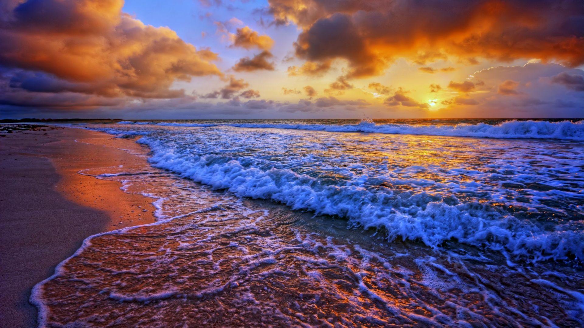 1920x1080 Sunset At Beach Wallpaper
