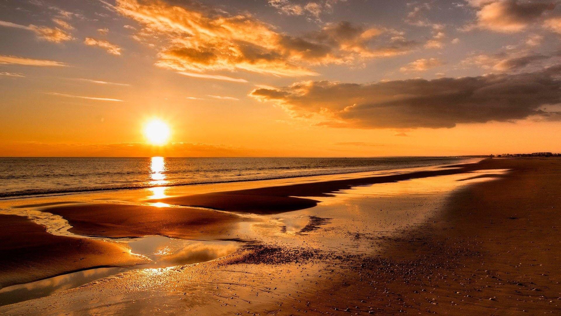 1920x1080 Sunset Beach Wallpaper