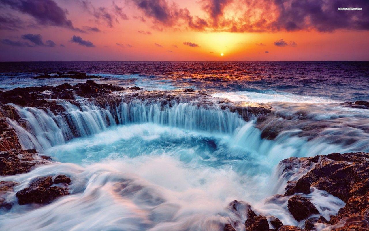 Waterfall Sunset Wallpapers - Top Free Waterfall Sunset Backgrounds ...