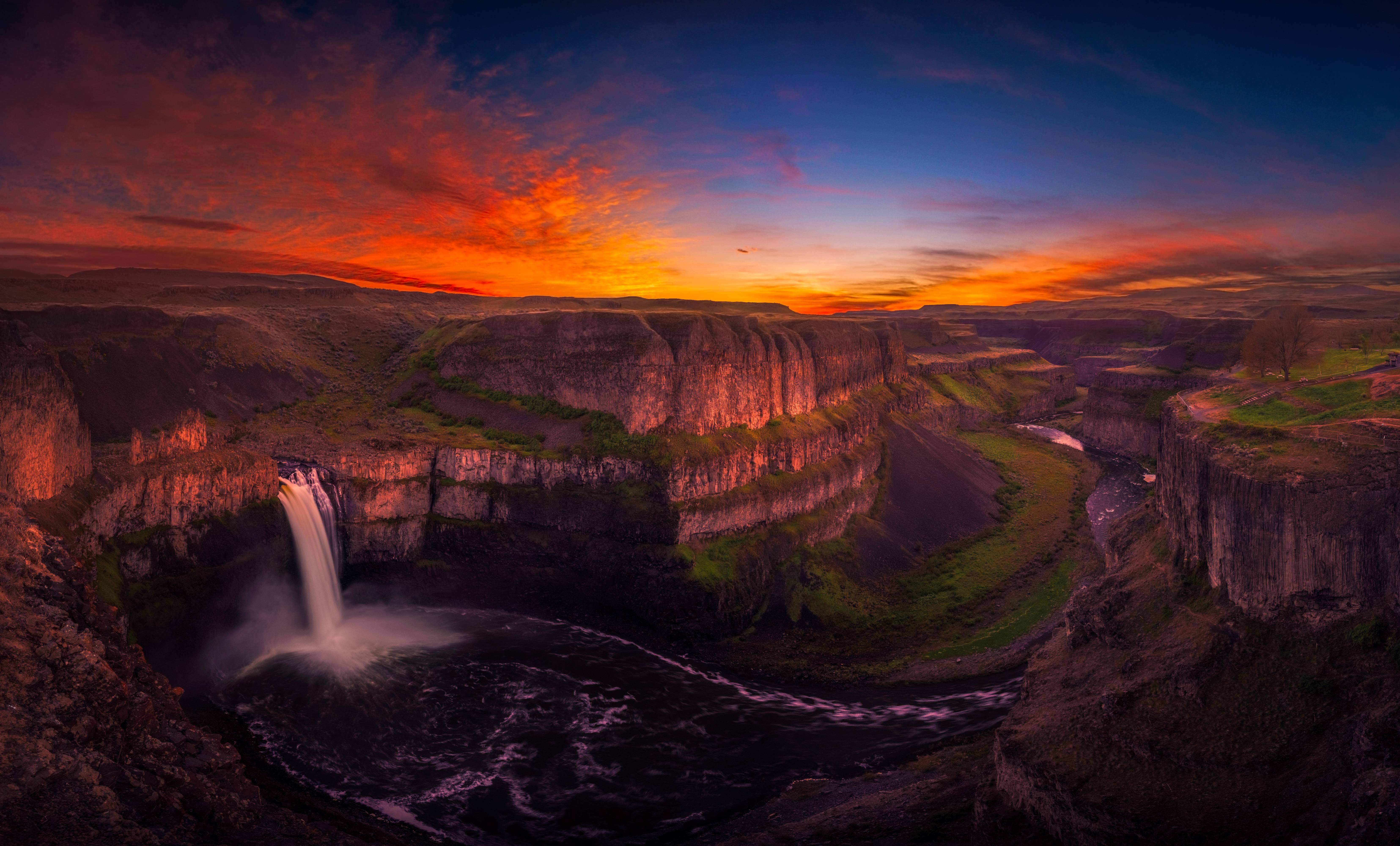6620x4000 Waterfall at Sunset, HD Nature, 4k Wallpaper, Image, Background