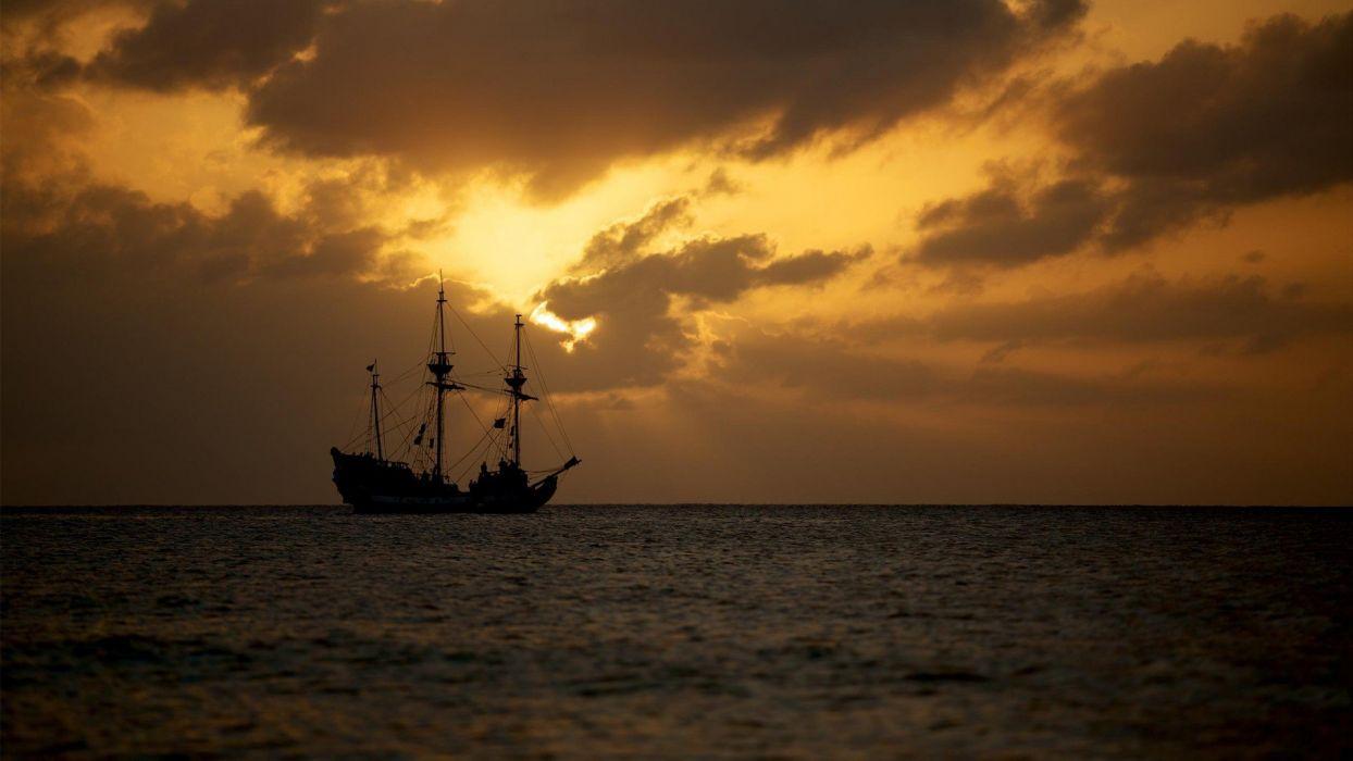 1244x700 Caught Some Caribbean Pirates Sunset Wallpaperx1080
