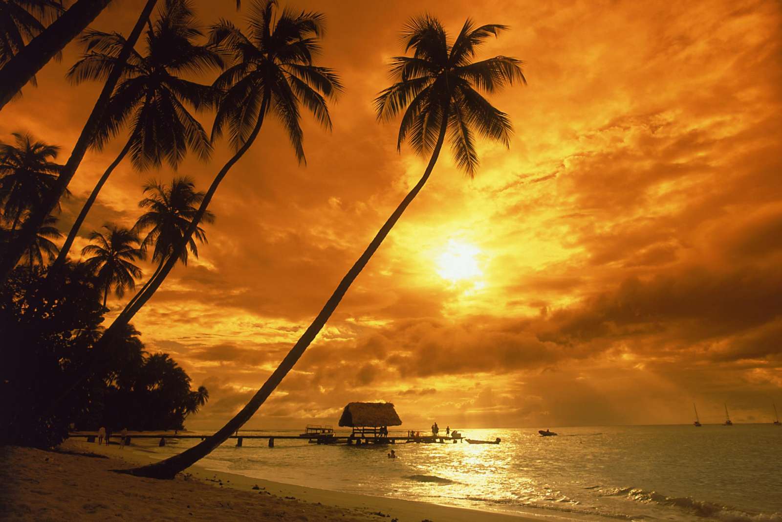 1600x1067 Caribbean Scenes Wallpaper Free Pigeon Point at Sunset