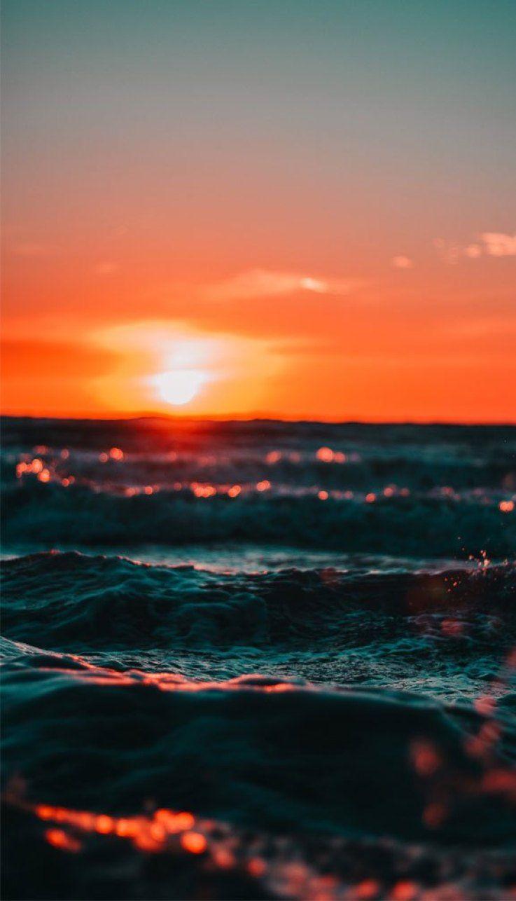 737x1286 Sunset at the beach Wallpaper, iPhone Wallpaper, Color