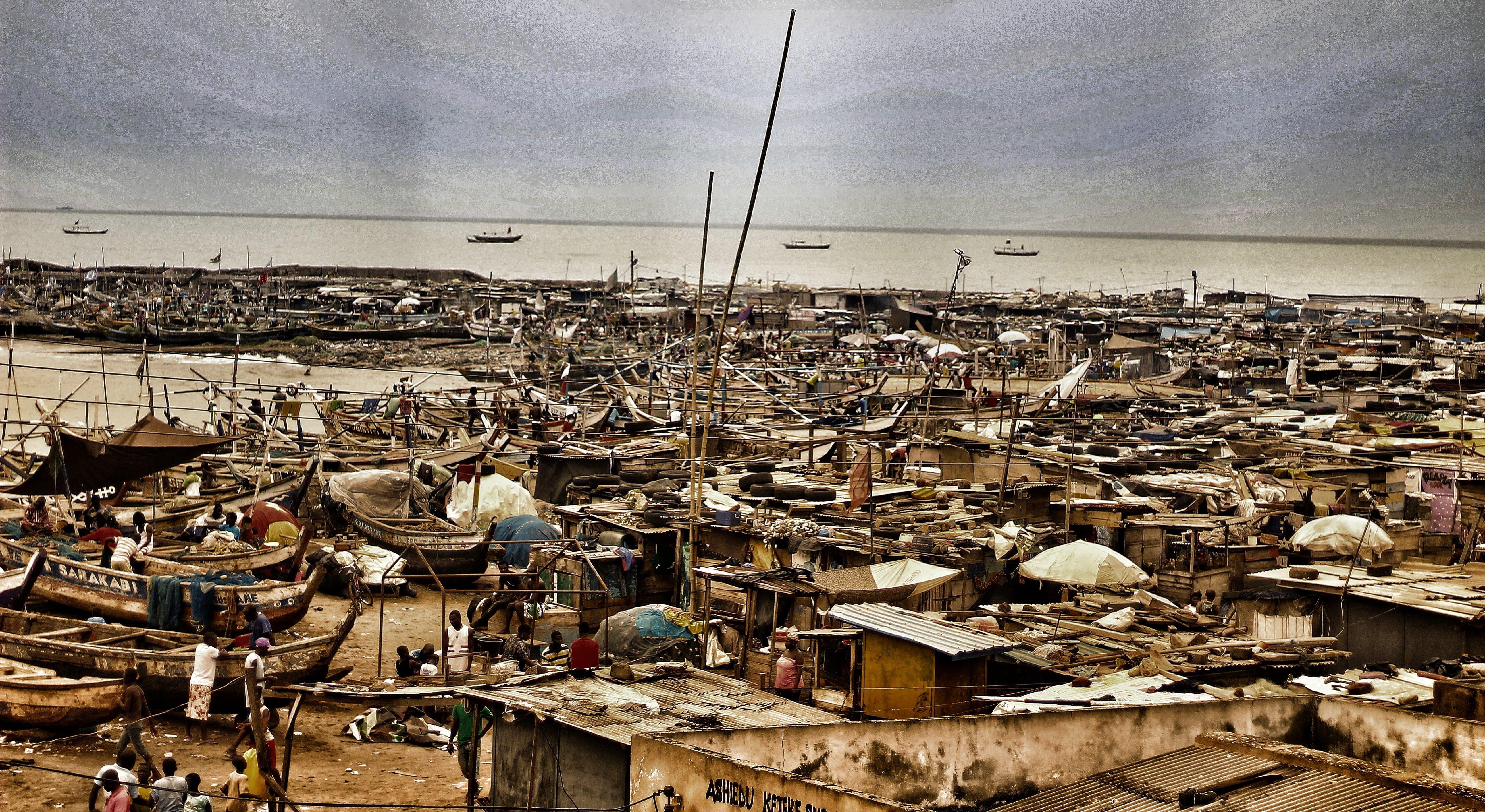 5169x2829 ghana #accra james town #hd #beach #africa #canoes #sea K