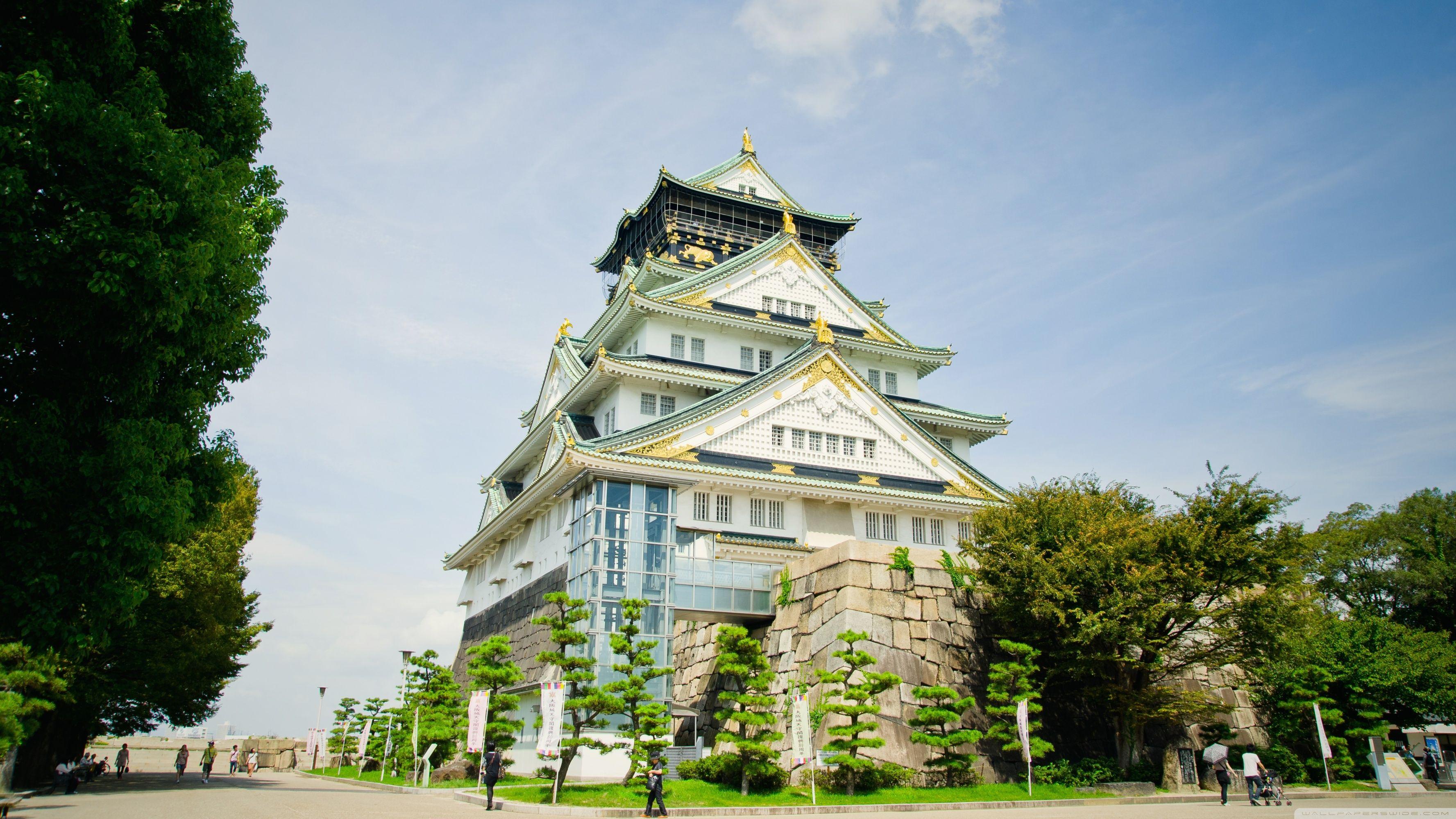 3554x1999 Osaka Castle Ultra HD Desktop Background Wallpaper for 4K UHD TV