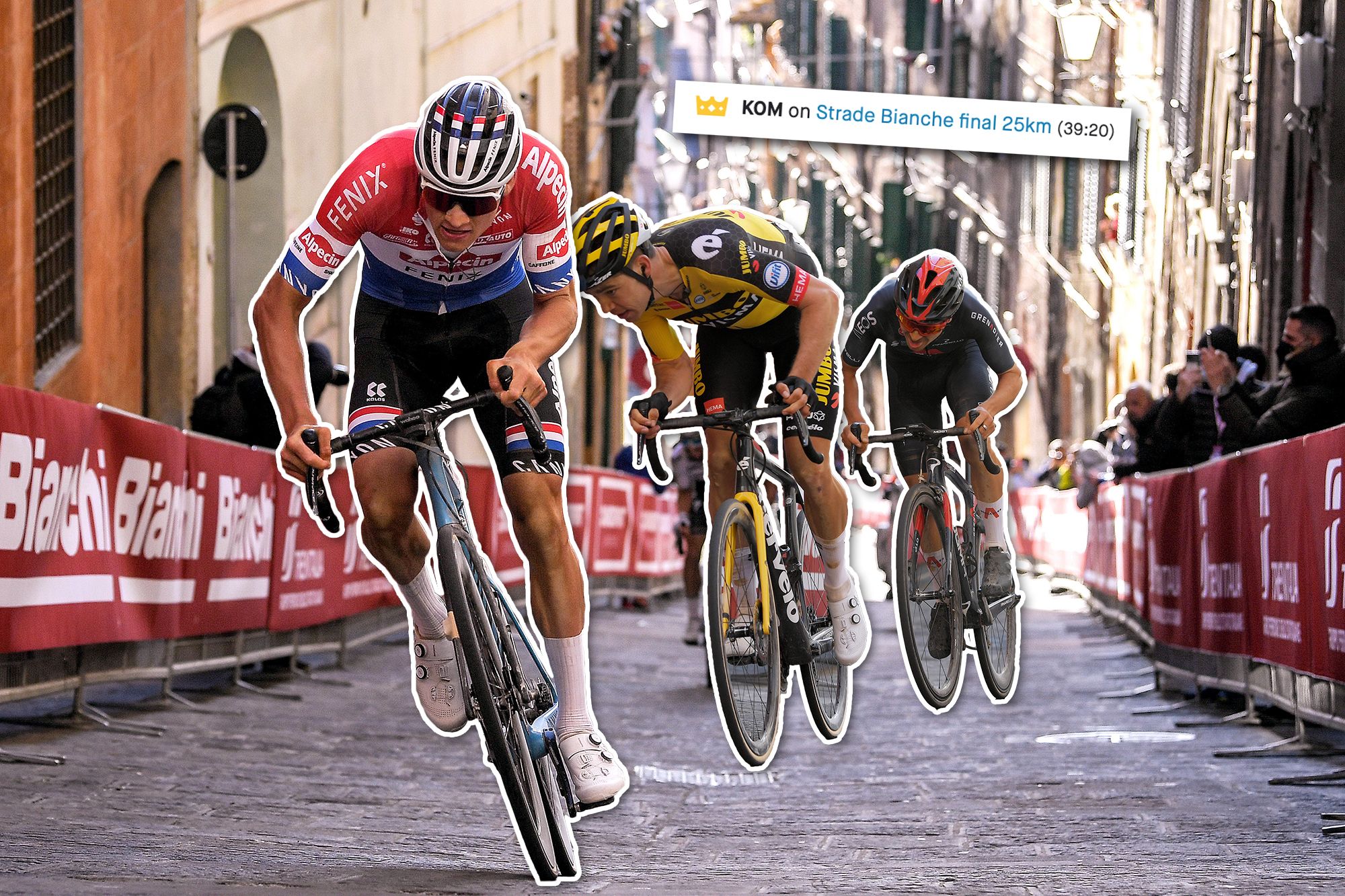 2000x1333 Strade Bianche Strava times obliterated as Mathieu van der Poel takes final 25km KOM