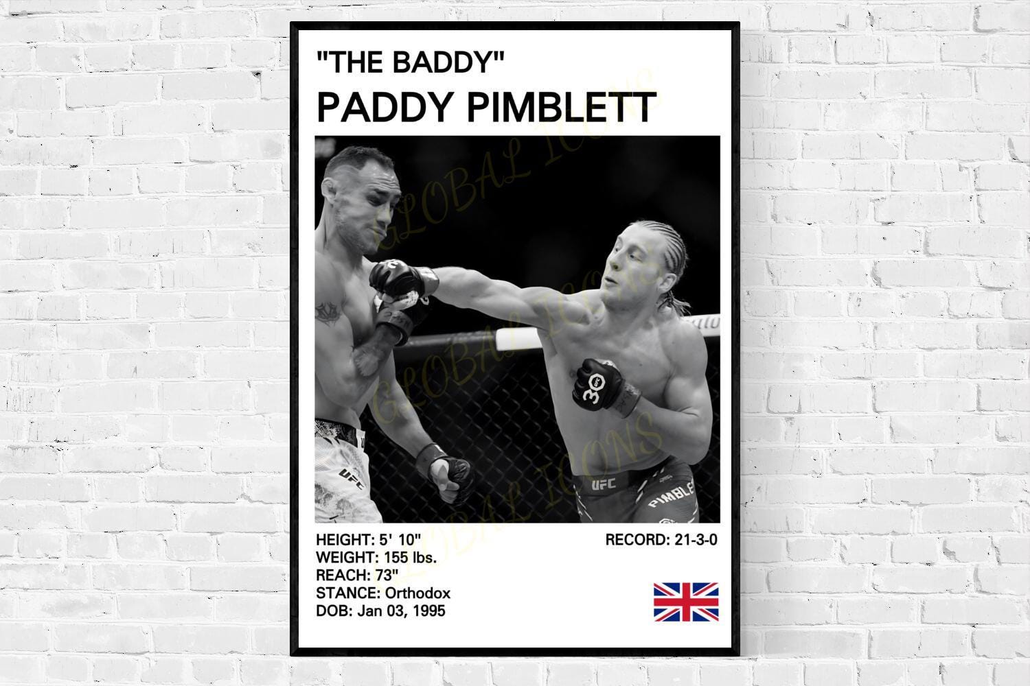 1500x1000 Paddy Pimblett MMA Poster: the Baddy Art Print