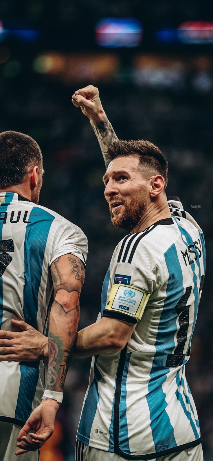 736x1592 Lionel Messi and Rodrigo De Paul. Leo Messi Argentina